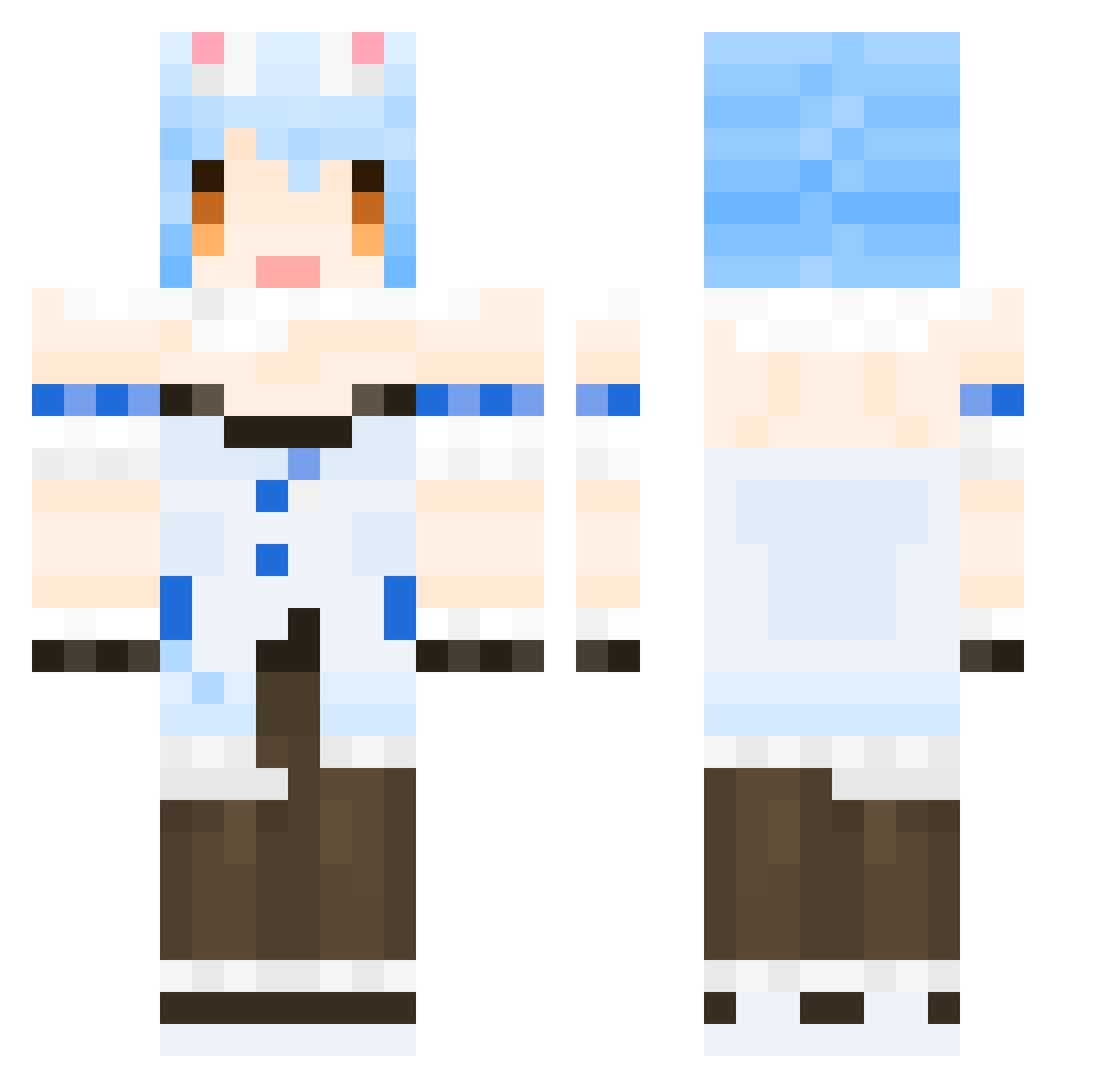 EclipseRai Minecraft skin, front and back view