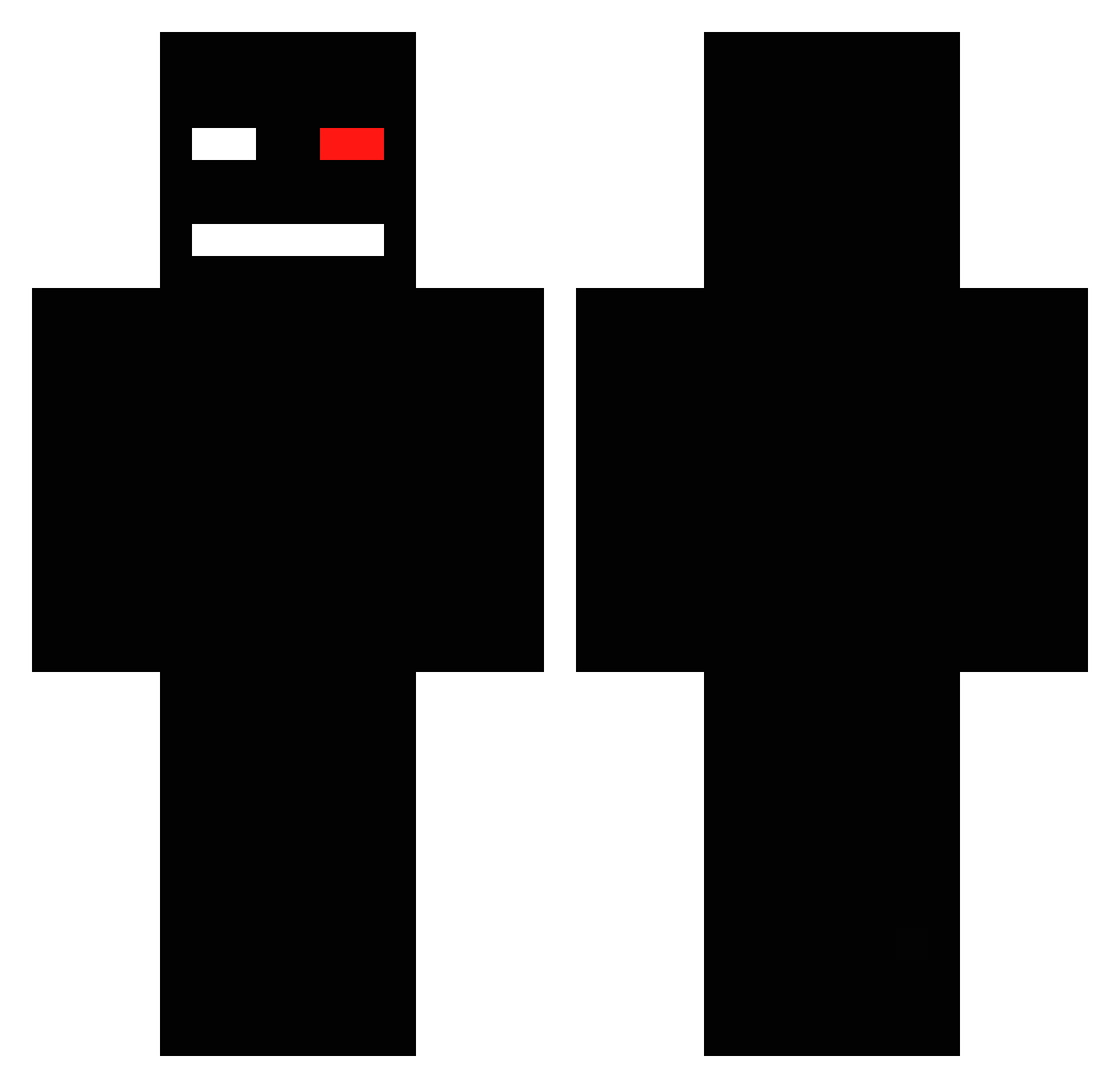 Frefikss Minecraft skin, front and back view