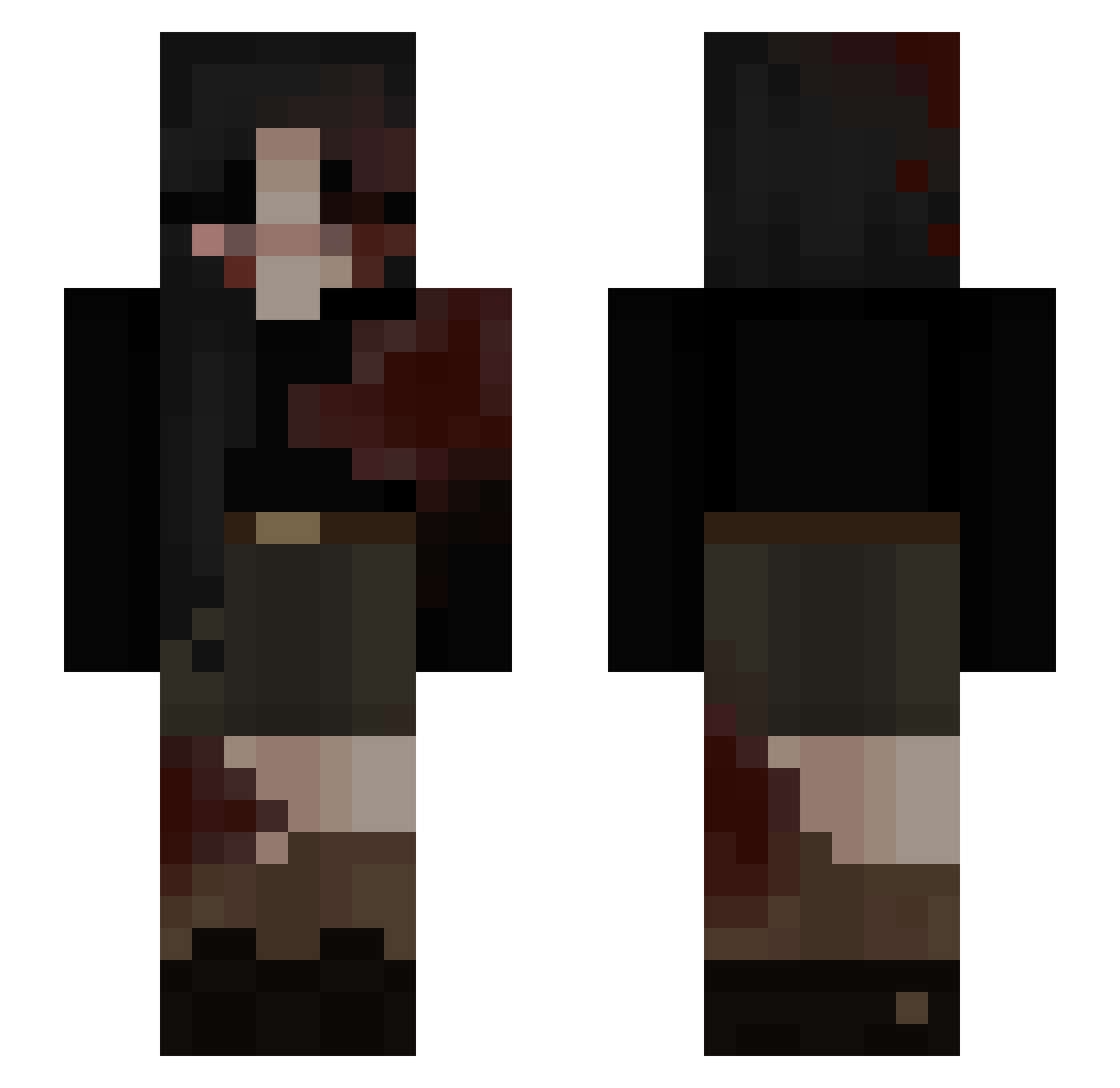 VioletFlower Minecraft skin, front and back view