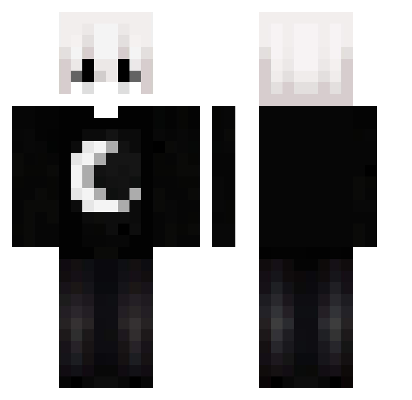 ItzRealMoonlight Minecraft skin, front and back view