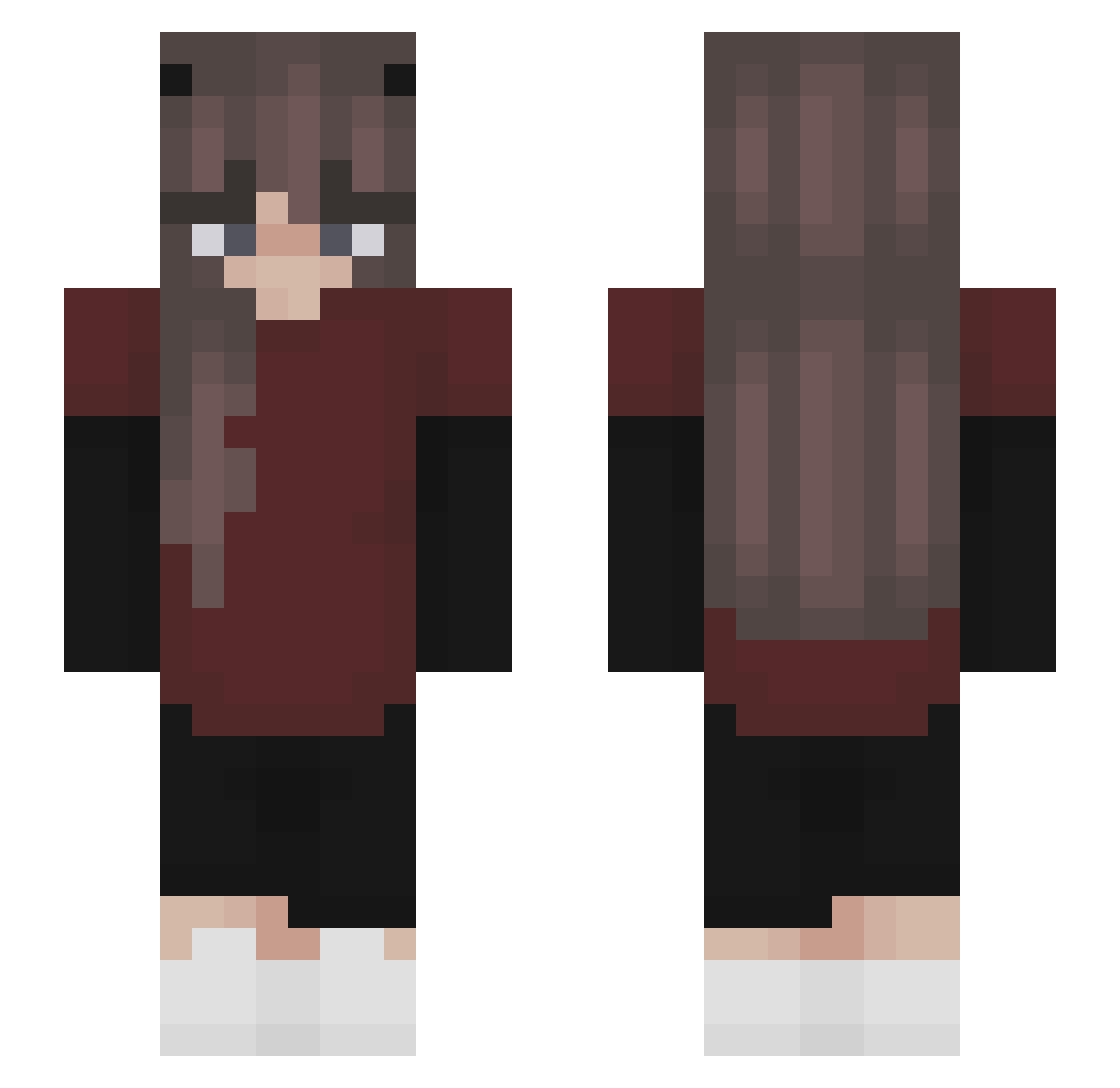 xQueen_ Minecraft skin, front and back view