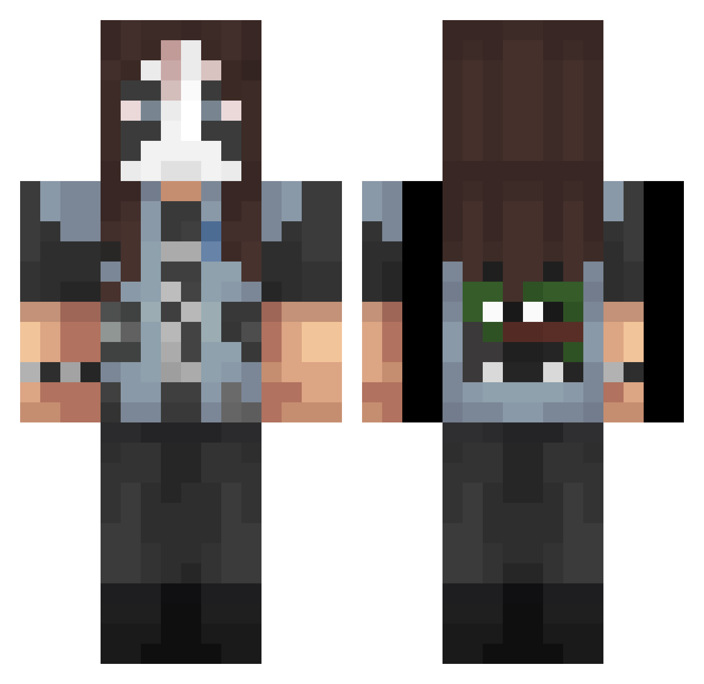 Enryferri07 Minecraft skin, front and back view