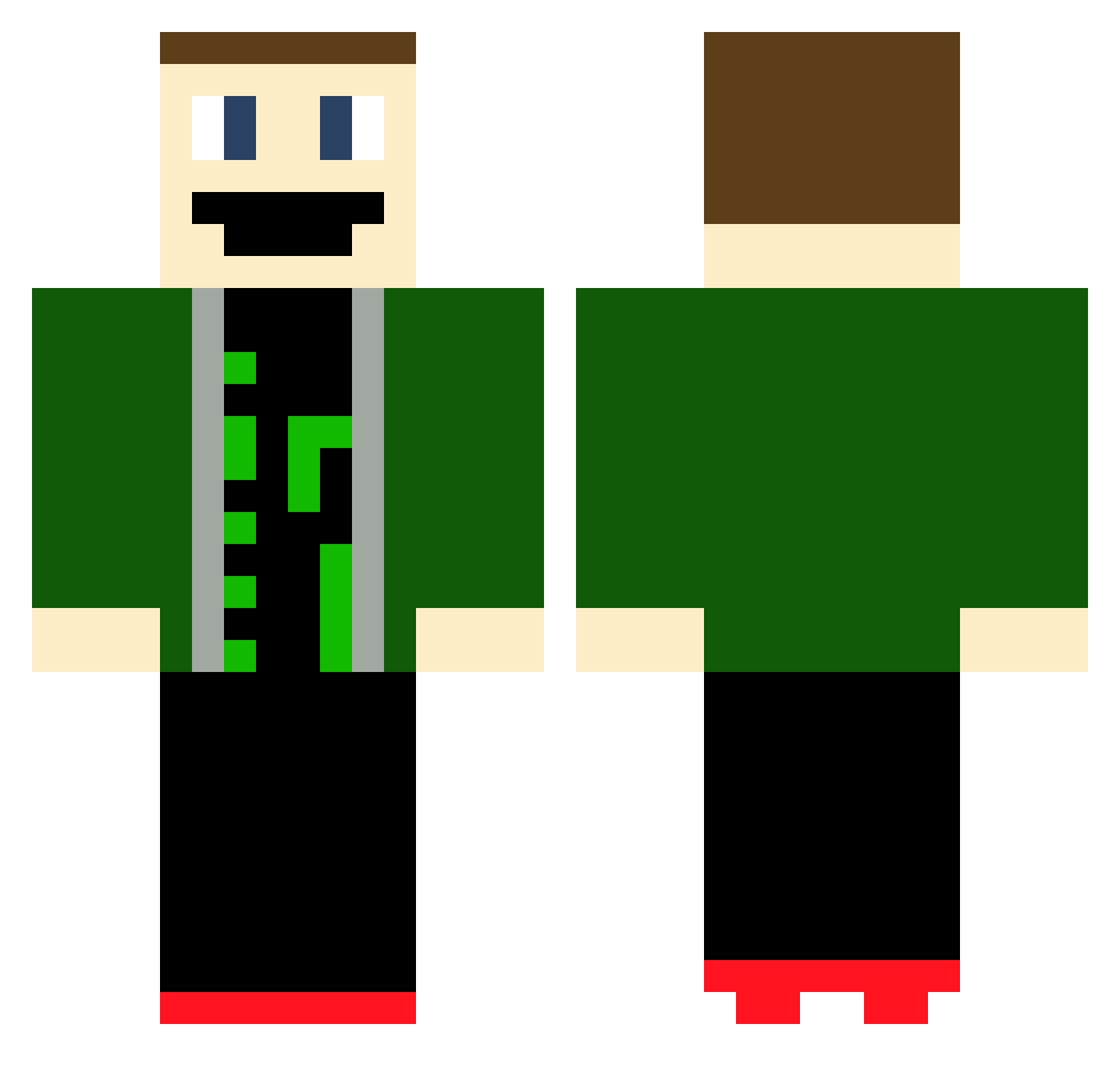 Datcomixcat Minecraft skin, front and back view