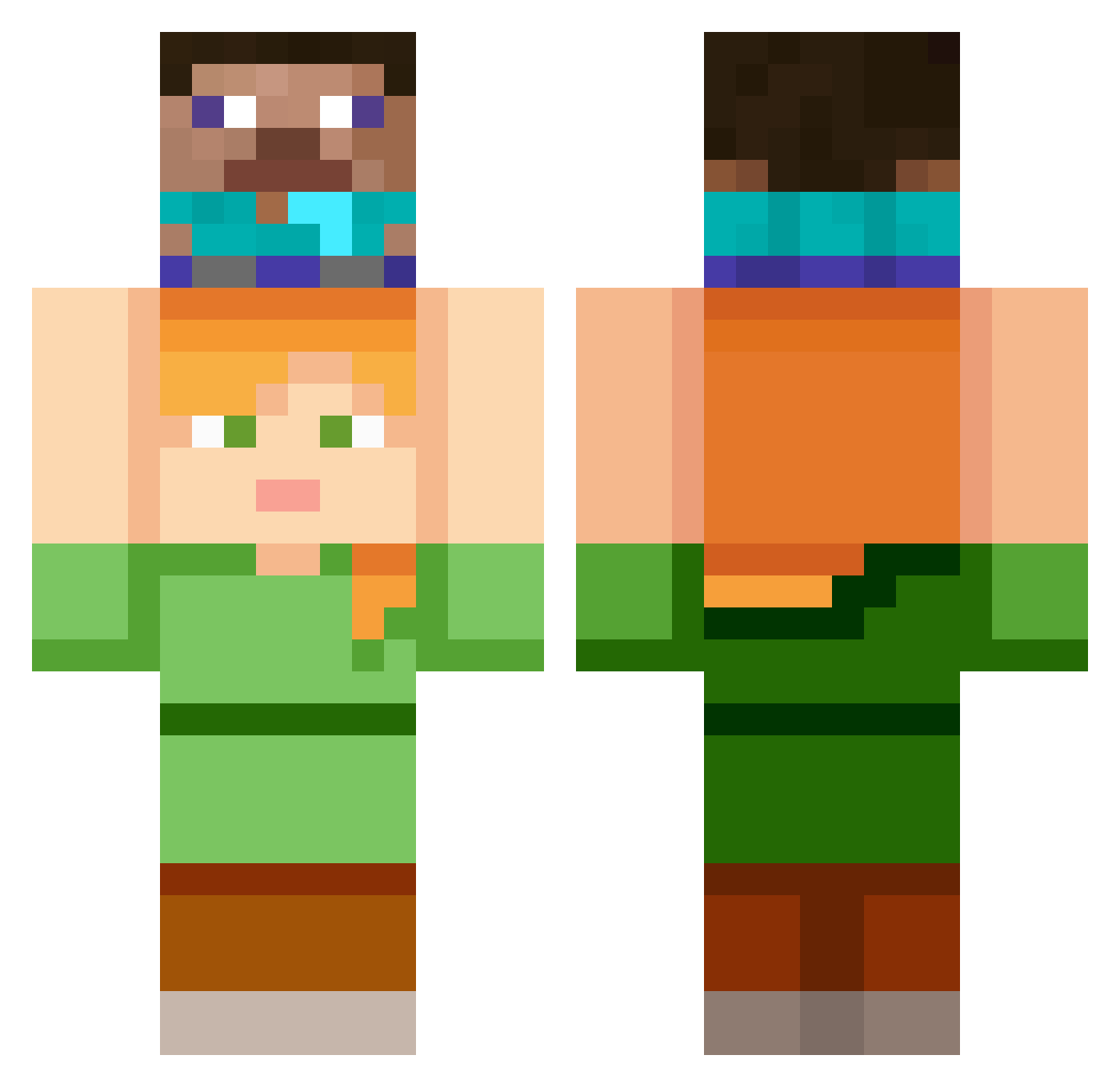 ruthurion2 Minecraft skin, front and back view