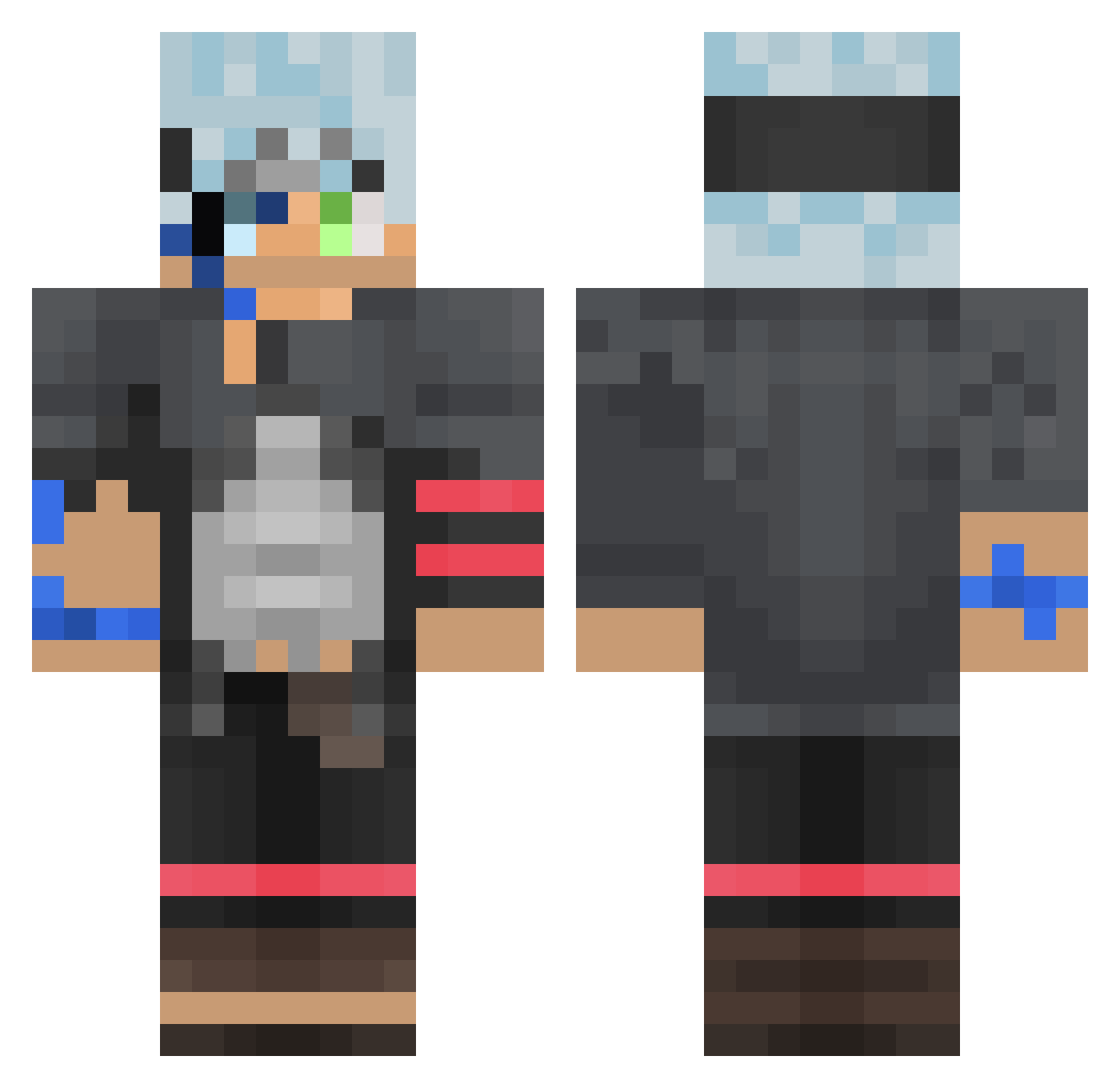 sans2247 Minecraft skin, front and back view