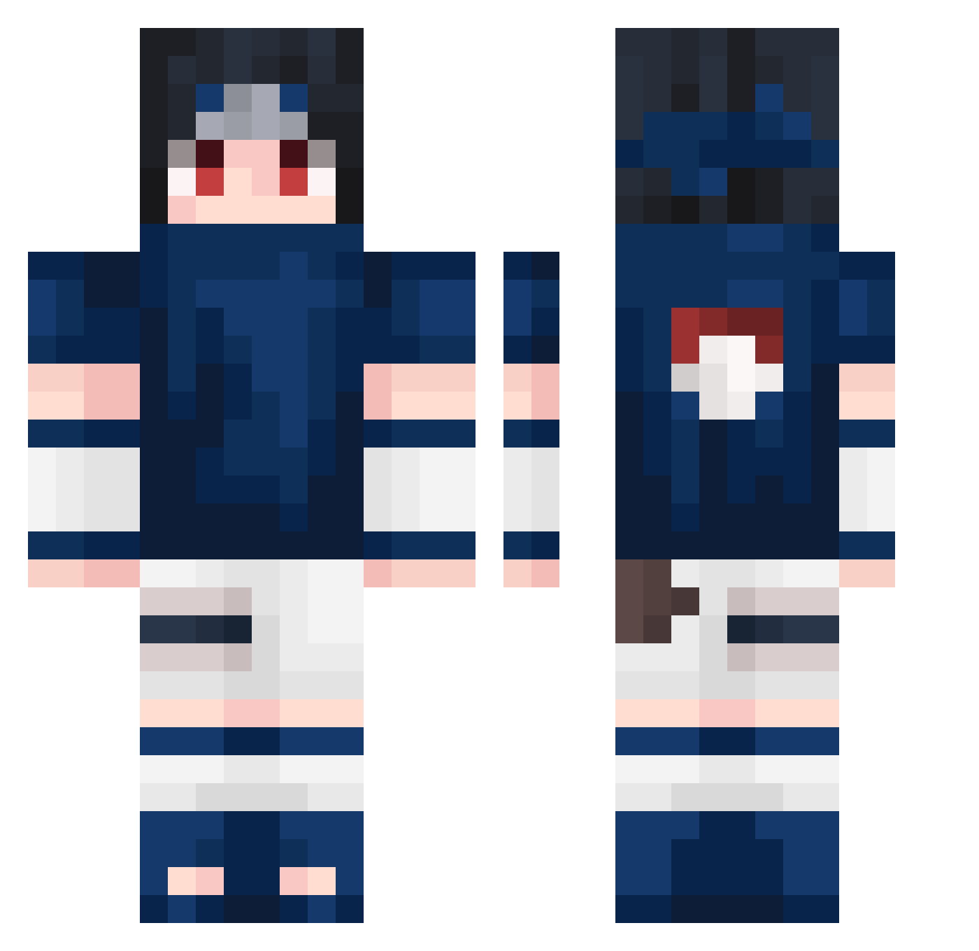 DLGORB Minecraft skin, front and back view