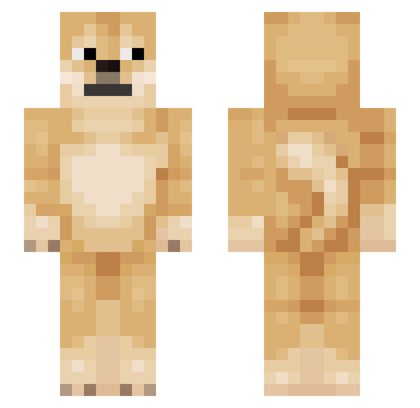 Tiers Minecraft skin, front and back view