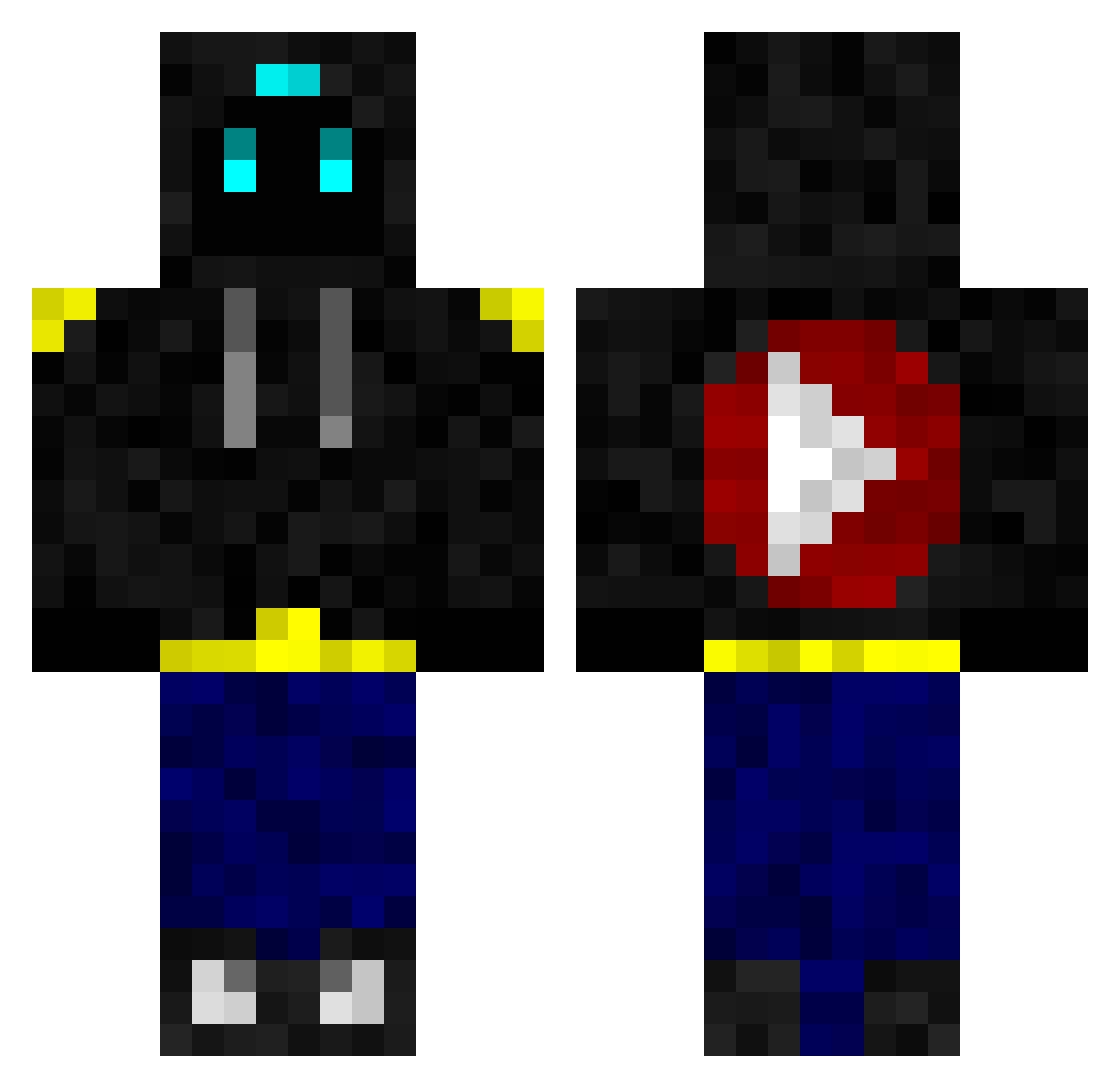 Surgeries Minecraft skin, front and back view