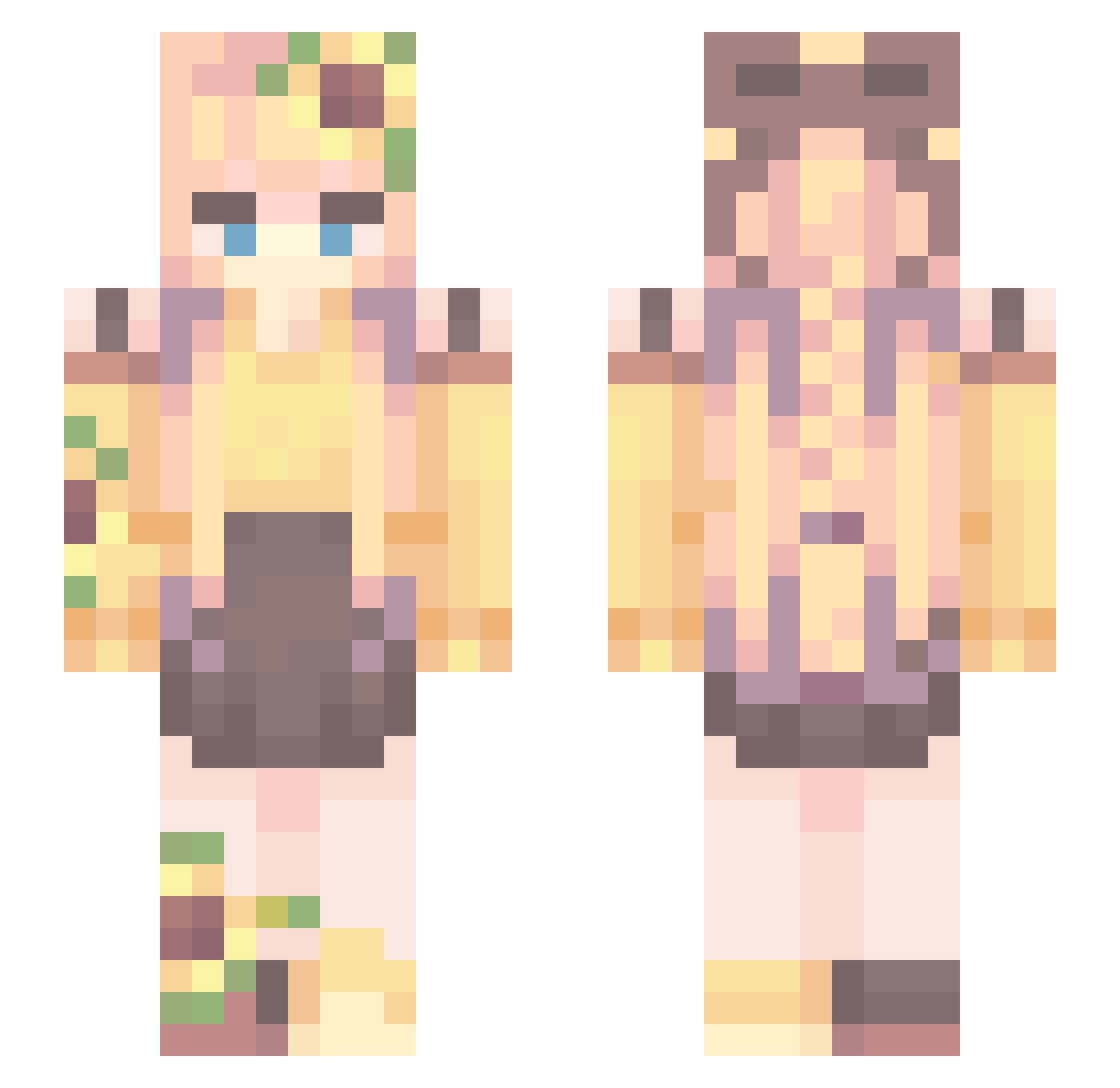 Kristeenahr Minecraft skin, front and back view