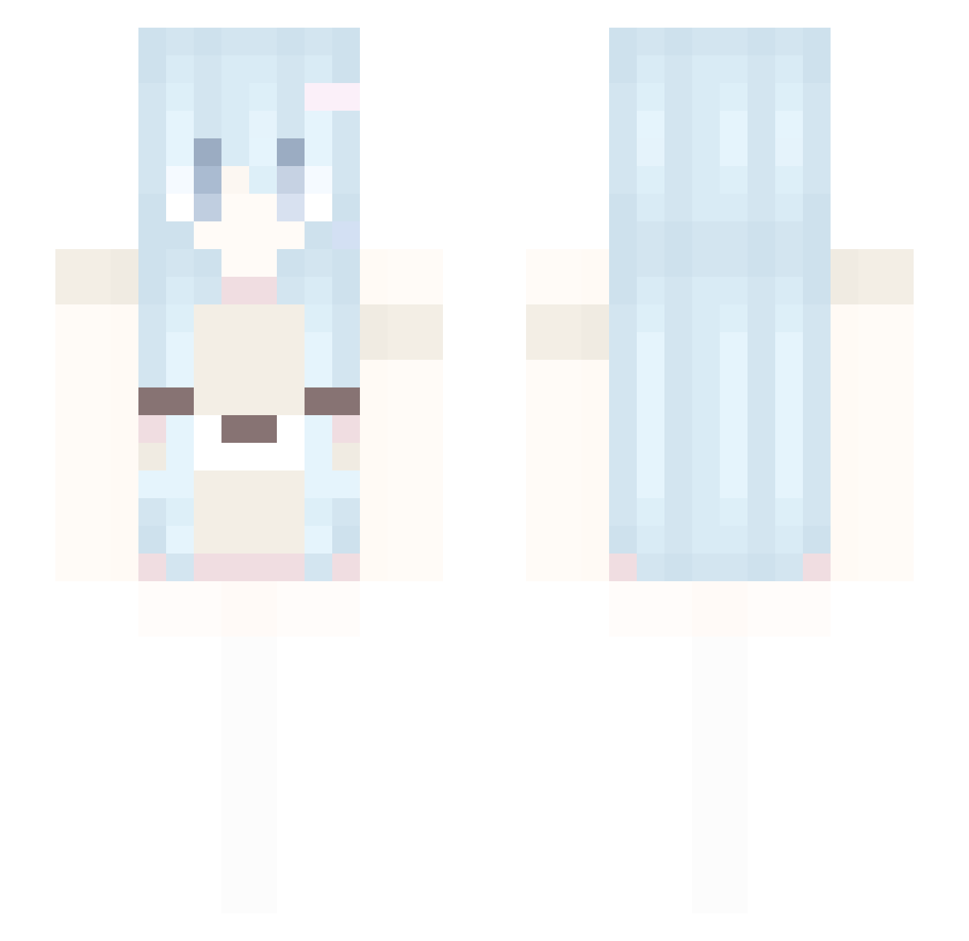 Kialy Minecraft skin, front and back view