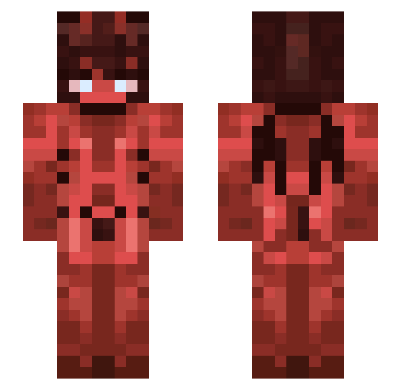 PLZ2023 Minecraft skin, front and back view