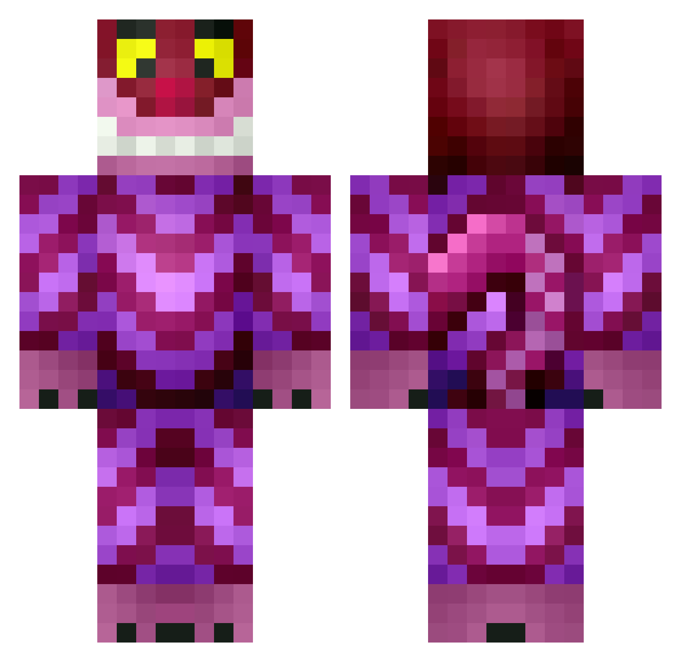 Abstainers Minecraft skin, front and back view