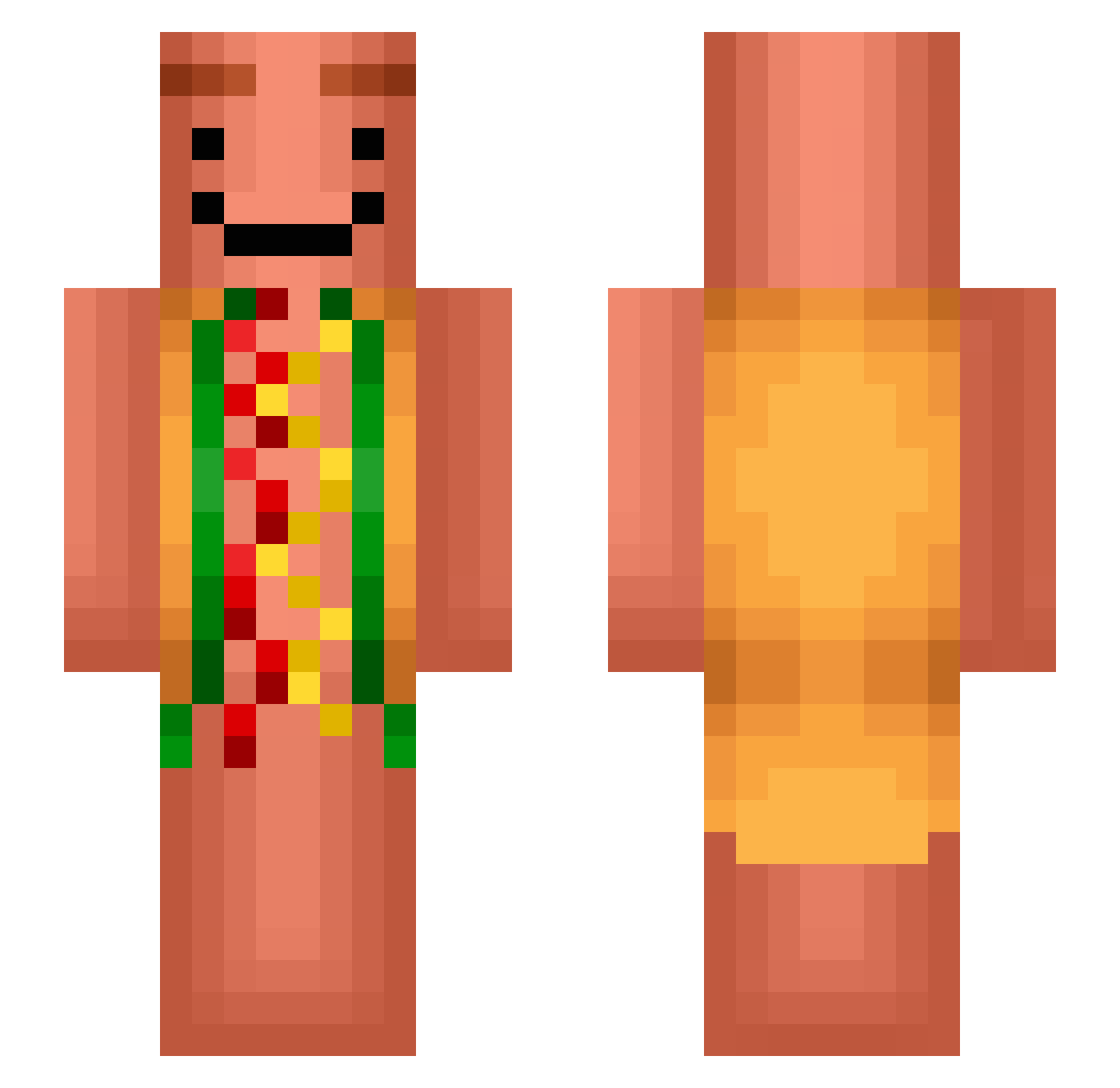 overloving Minecraft skin, front and back view