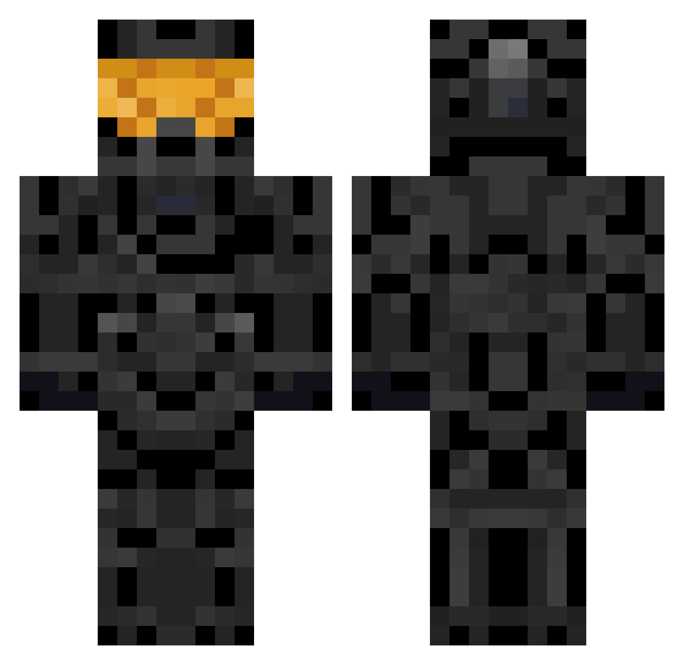 Lunarch Minecraft skin, front and back view