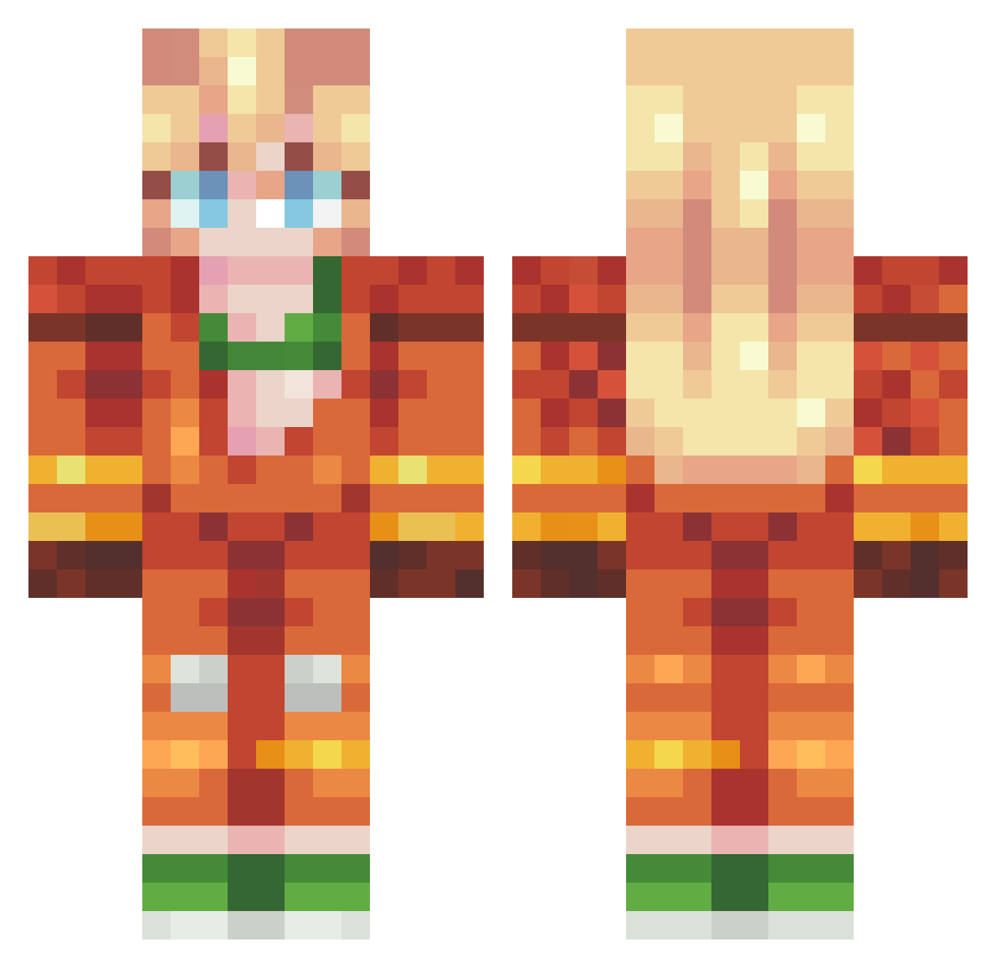 Swagpunch17 Minecraft skin, front and back view