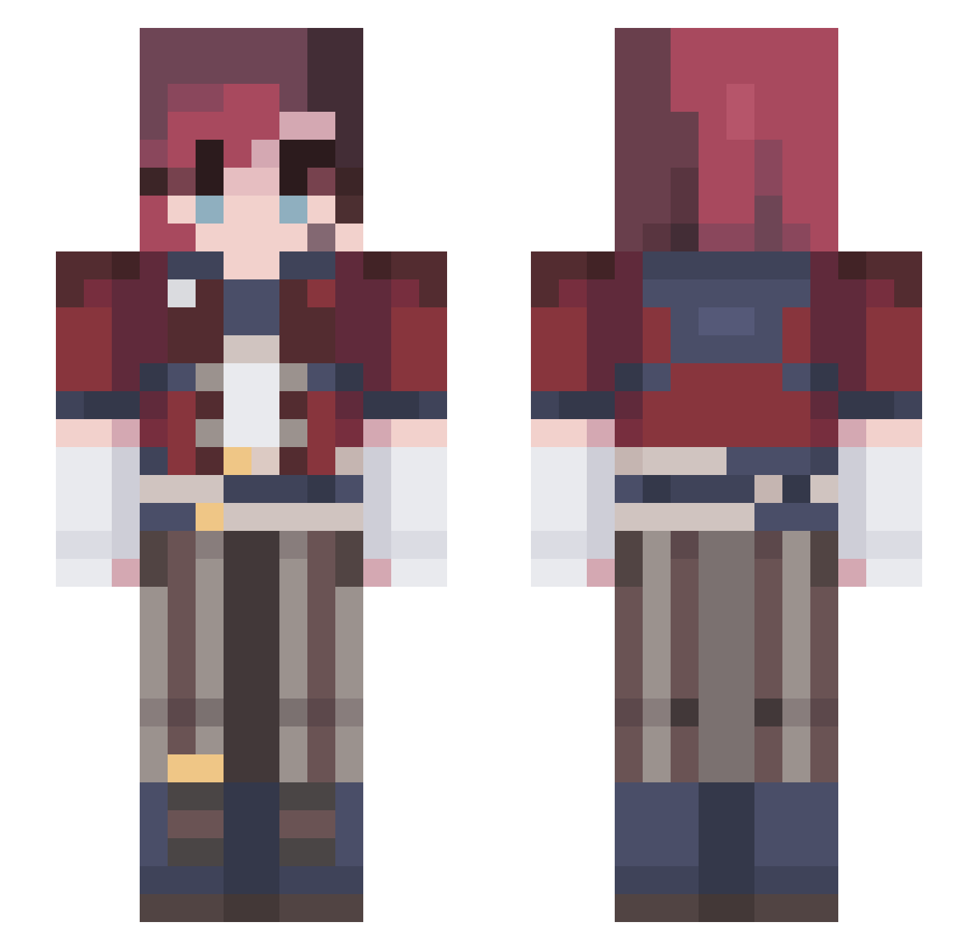 witheredren Minecraft skin, front and back view