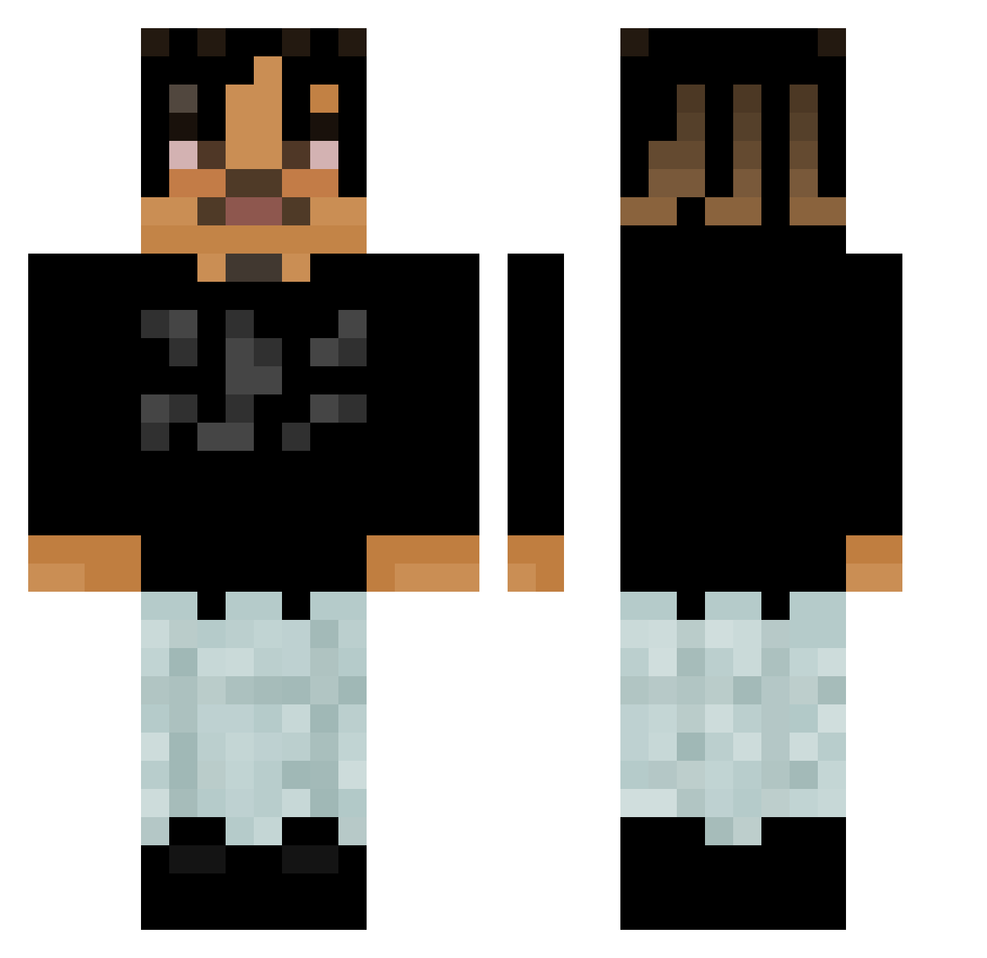 Snakeb Minecraft skin, front and back view