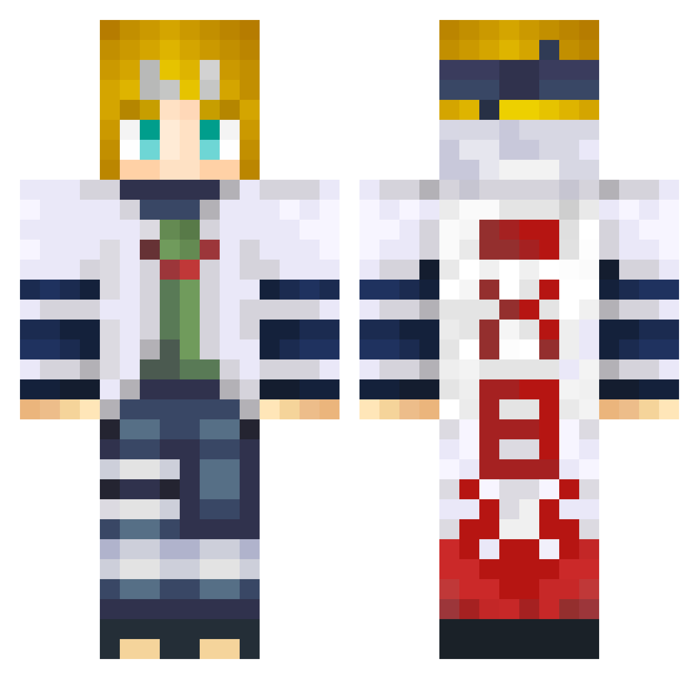 DonPiri Minecraft skin, front and back view