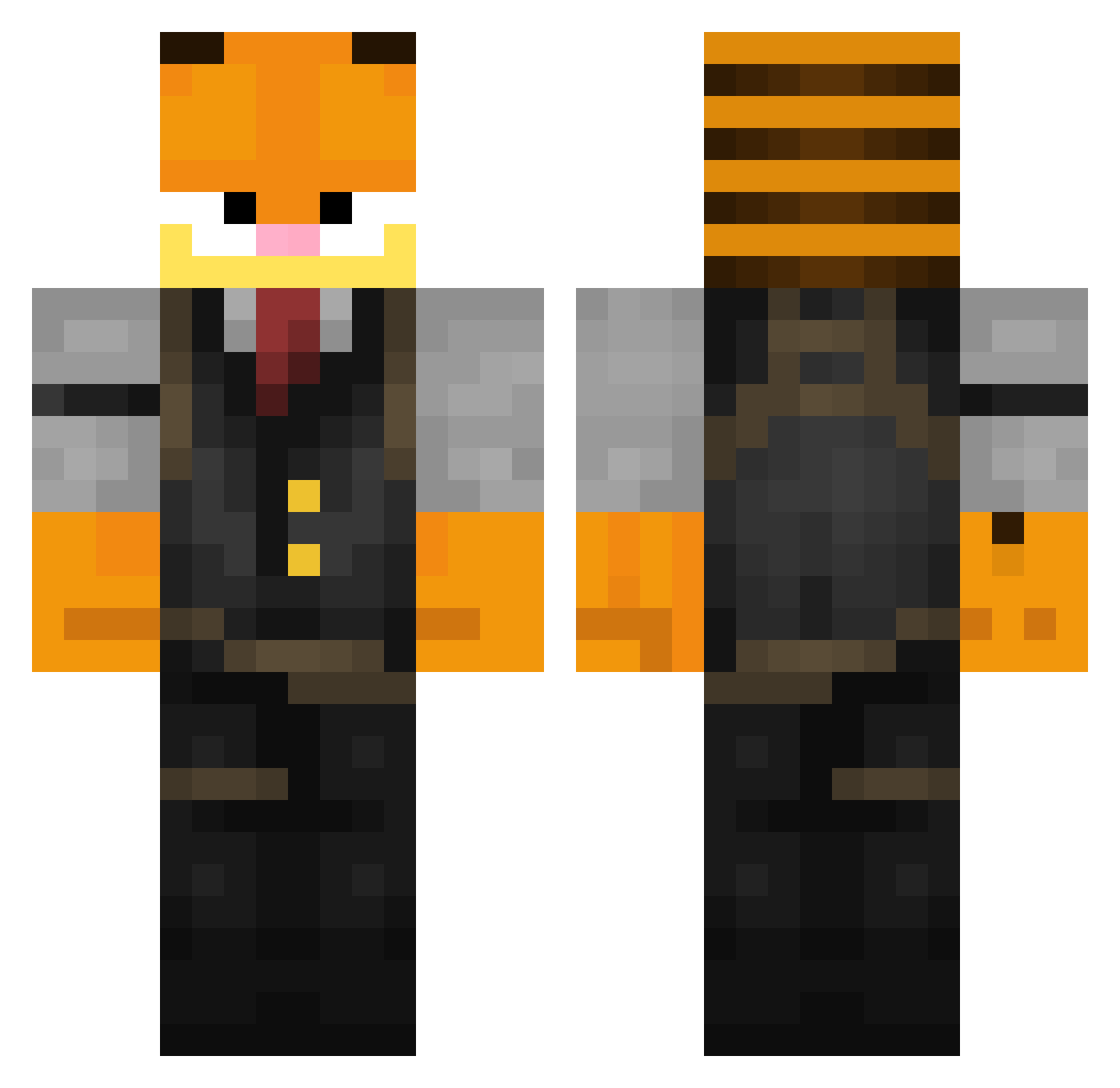 garfv Minecraft skin, front and back view