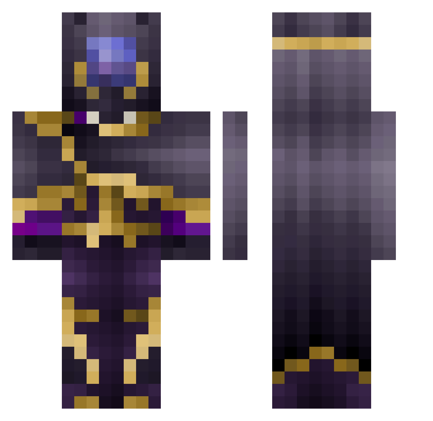 Subnautica21 Minecraft skin, front and back view