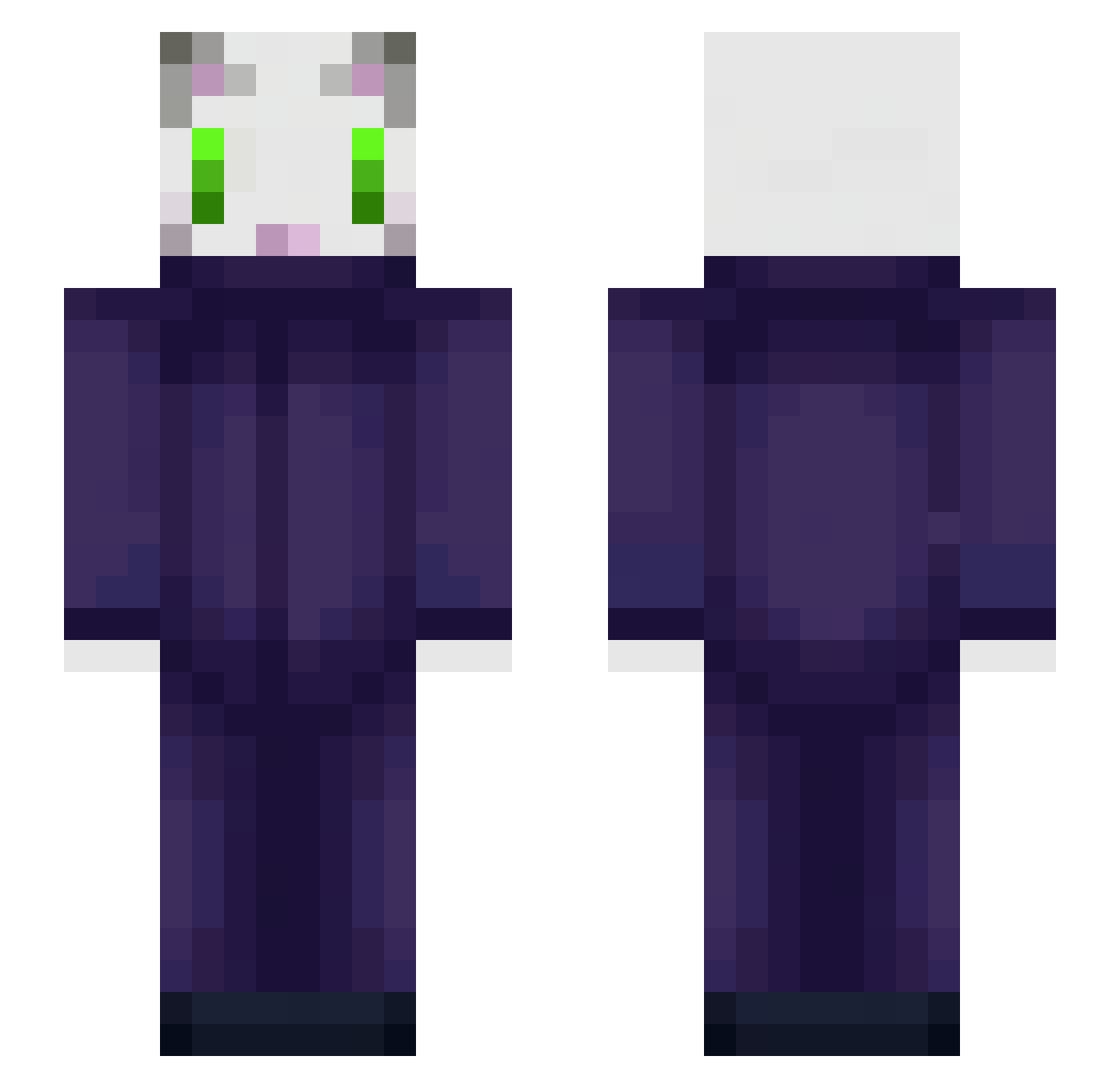 BisD Minecraft skin, front and back view