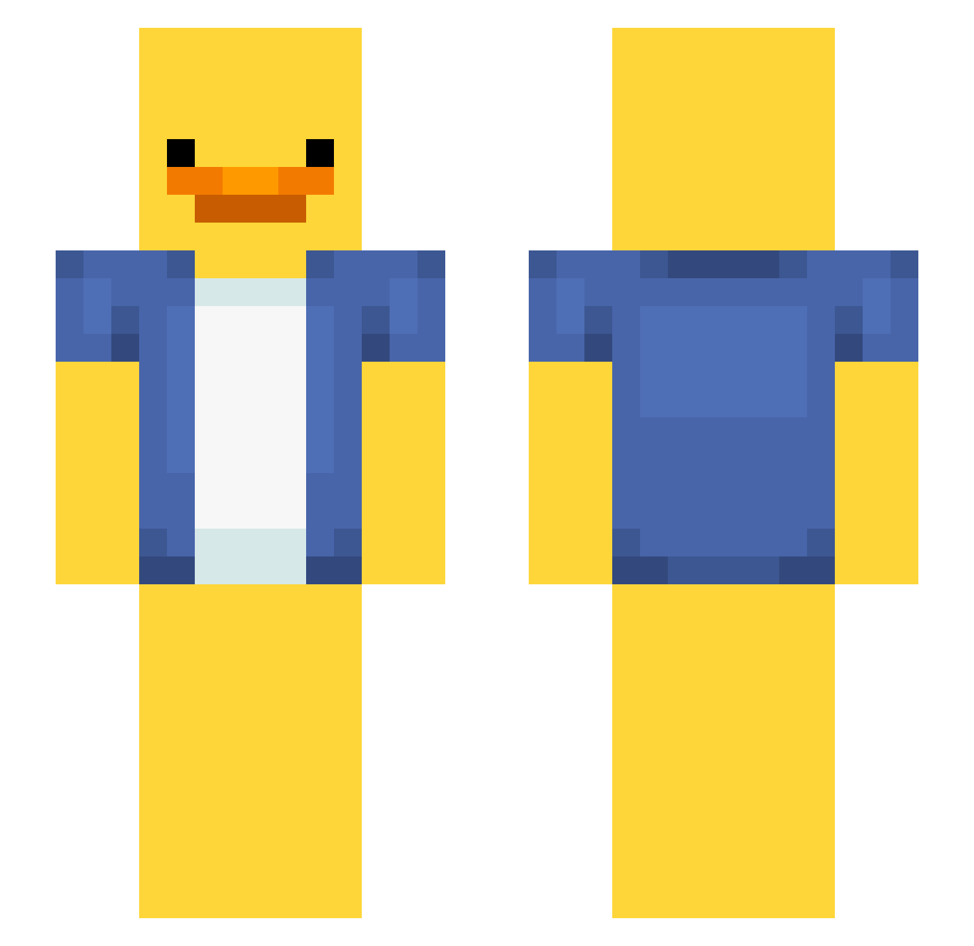 TREDDU Minecraft skin, front and back view