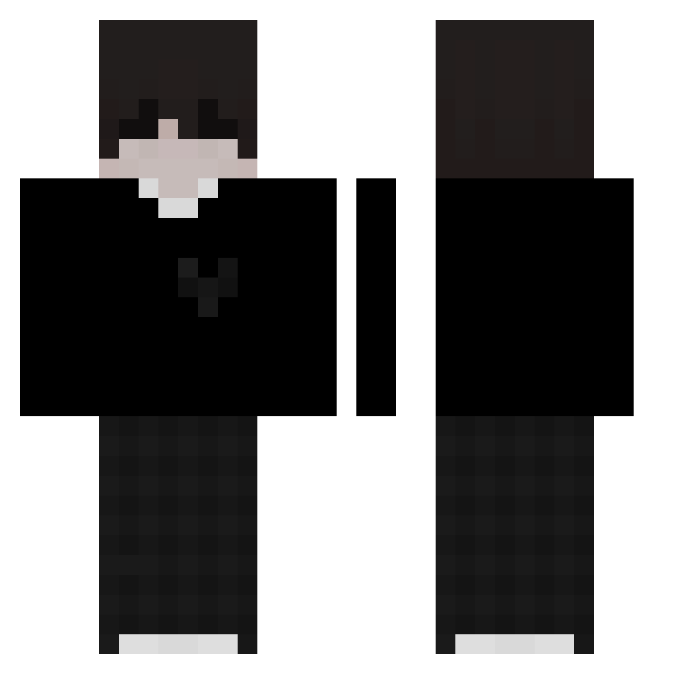 Yurui_X Minecraft skin, front and back view