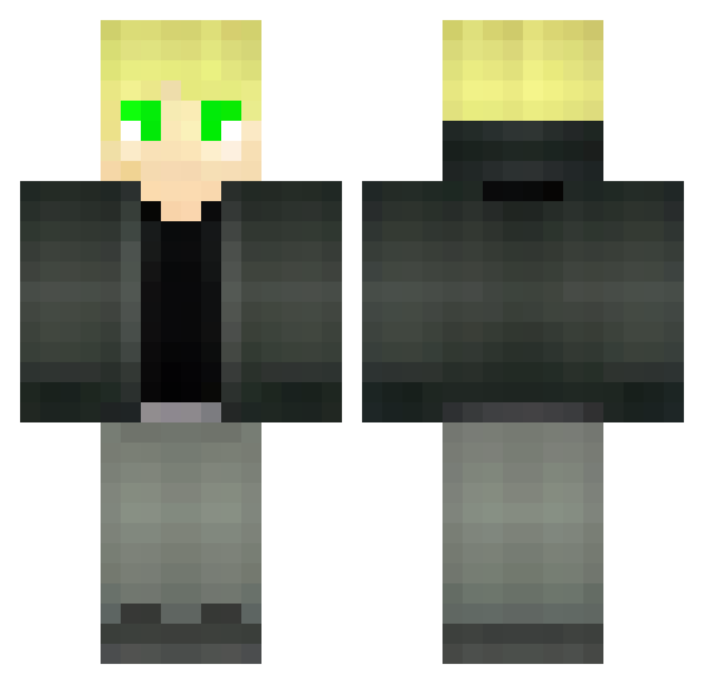 theoracl3 Minecraft skin, front and back view