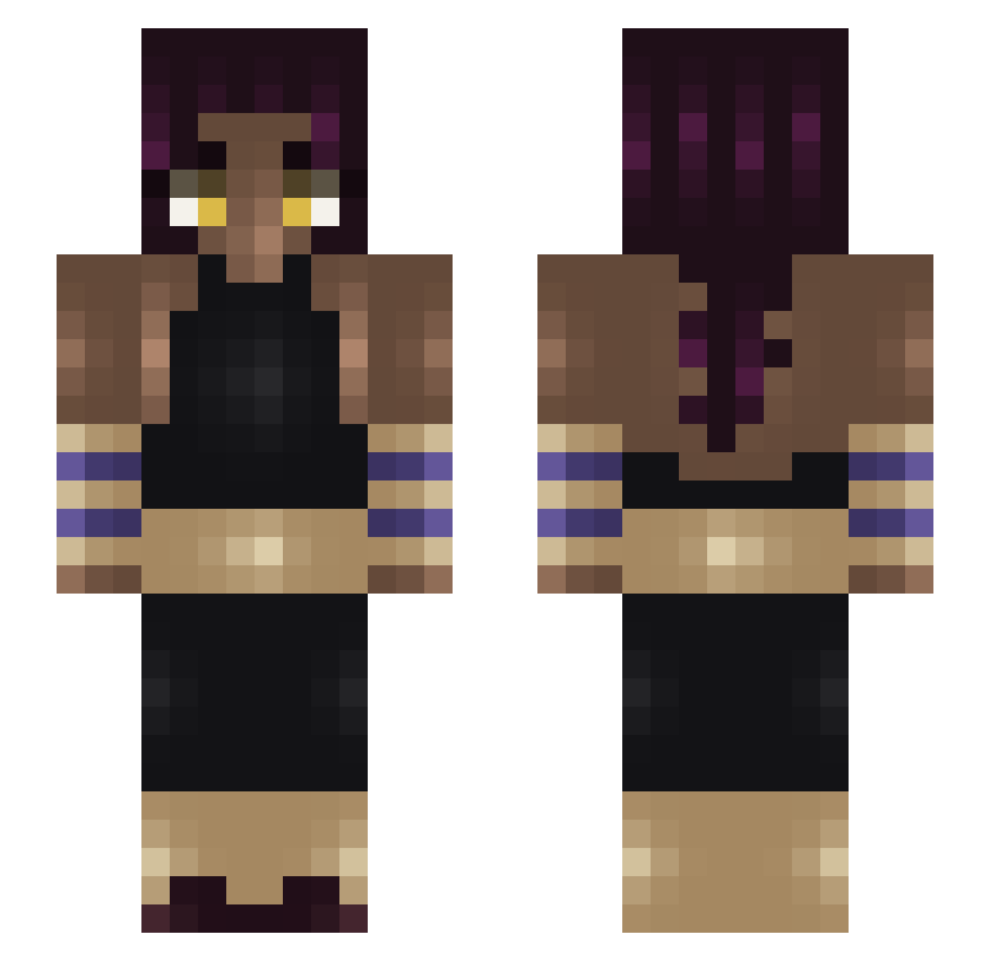 rytexqt Minecraft skin, front and back view