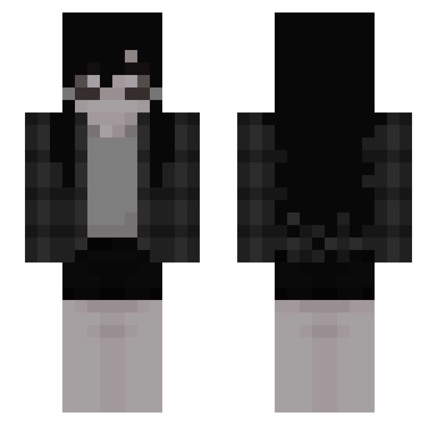 Je_roo Minecraft skin, front and back view