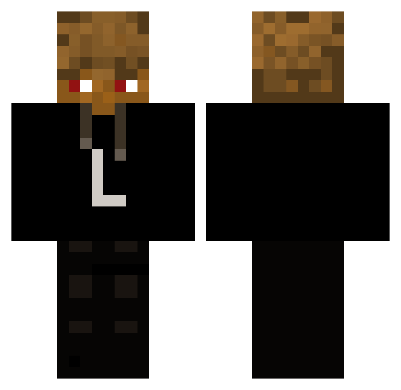 pypp Minecraft skin, front and back view
