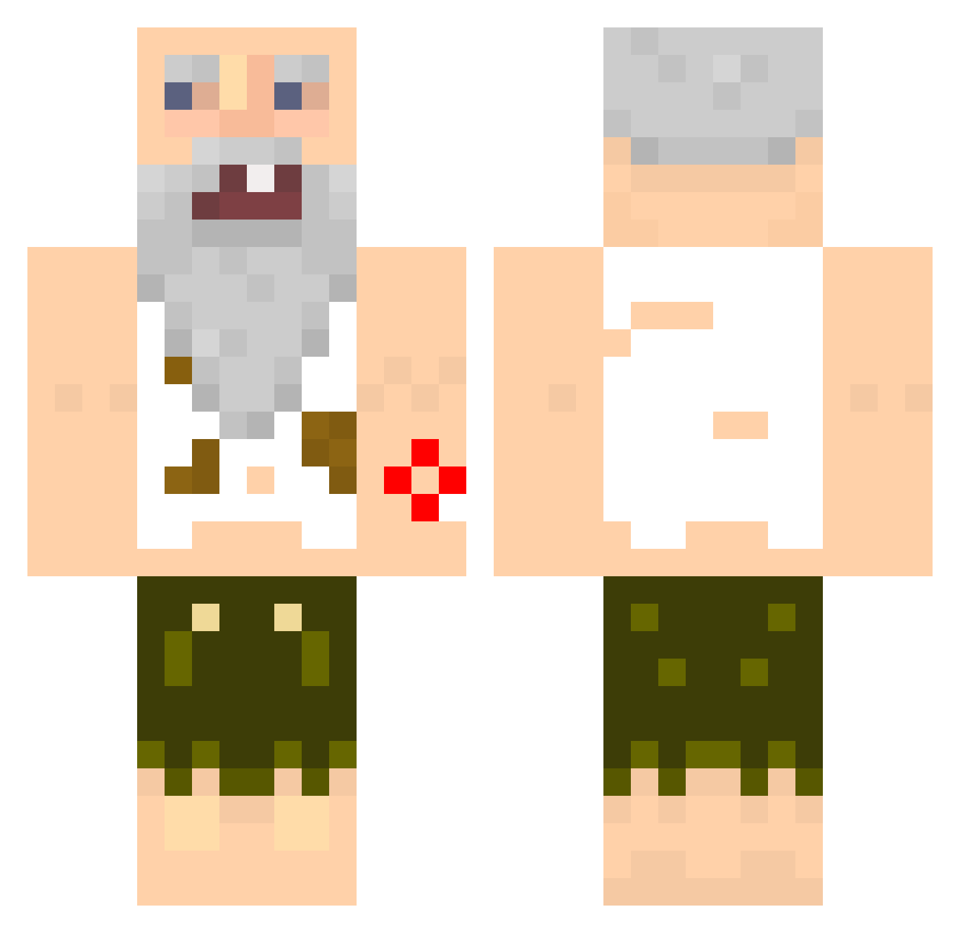 Taeggg Minecraft skin, front and back view