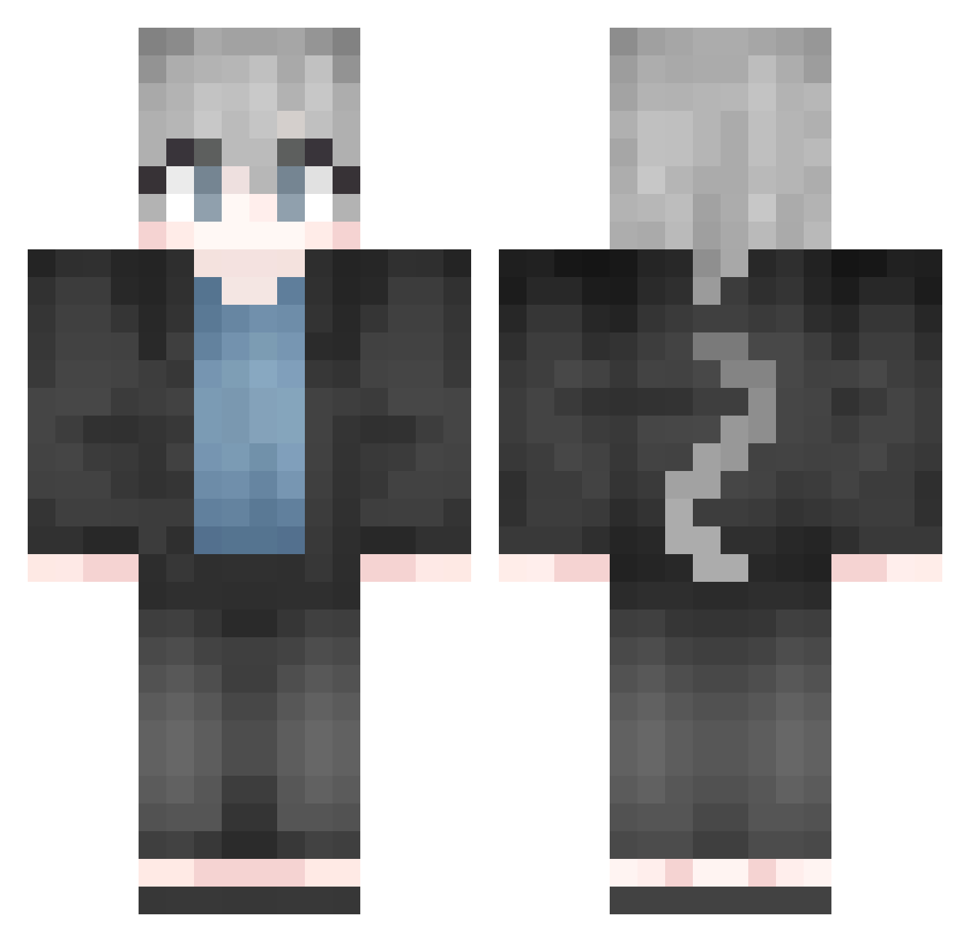 Malcha_ Minecraft skin, front and back view