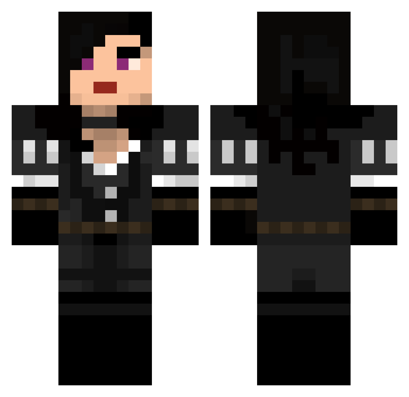 Morlypsa Minecraft skin, front and back view