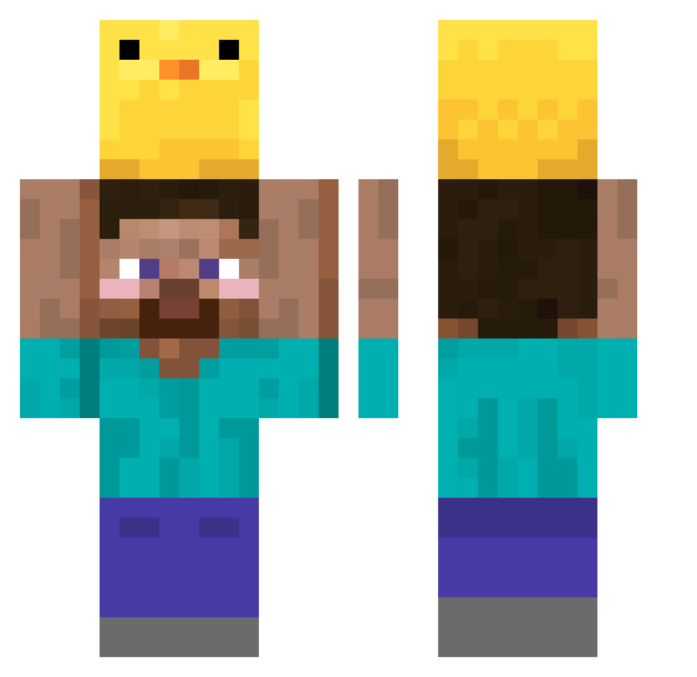 kvcharsky Minecraft skin, front and back view
