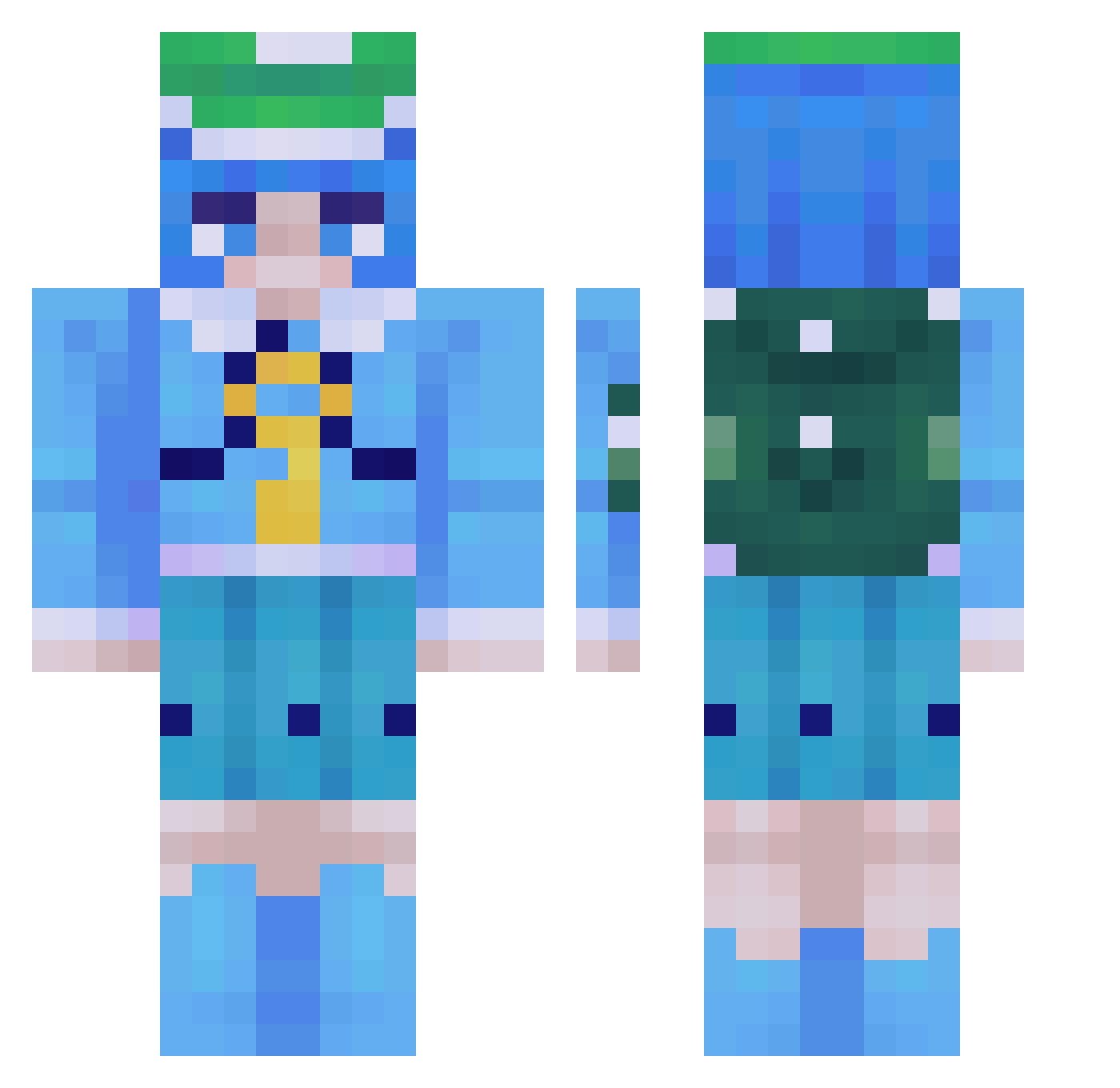 Redman_2 Minecraft skin, front and back view