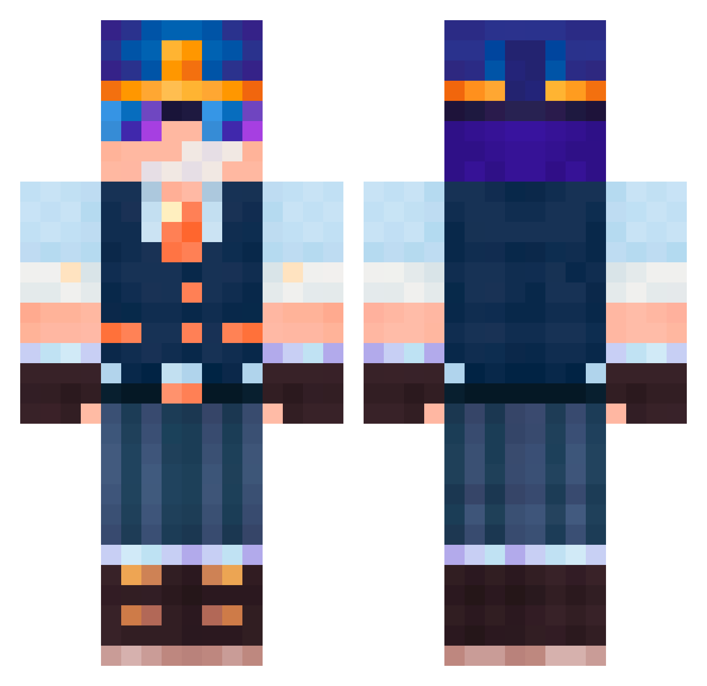 _aox Minecraft skin, front and back view