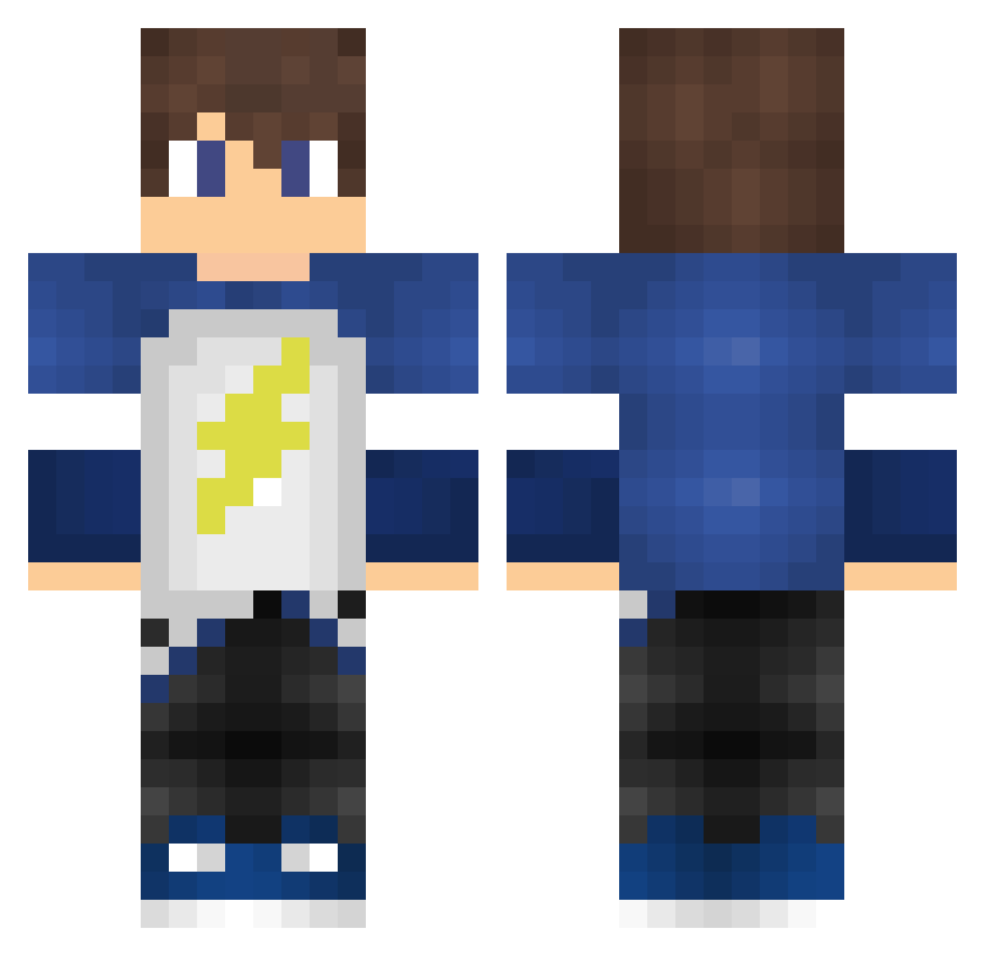 Restartmynecraft Minecraft skin, front and back view