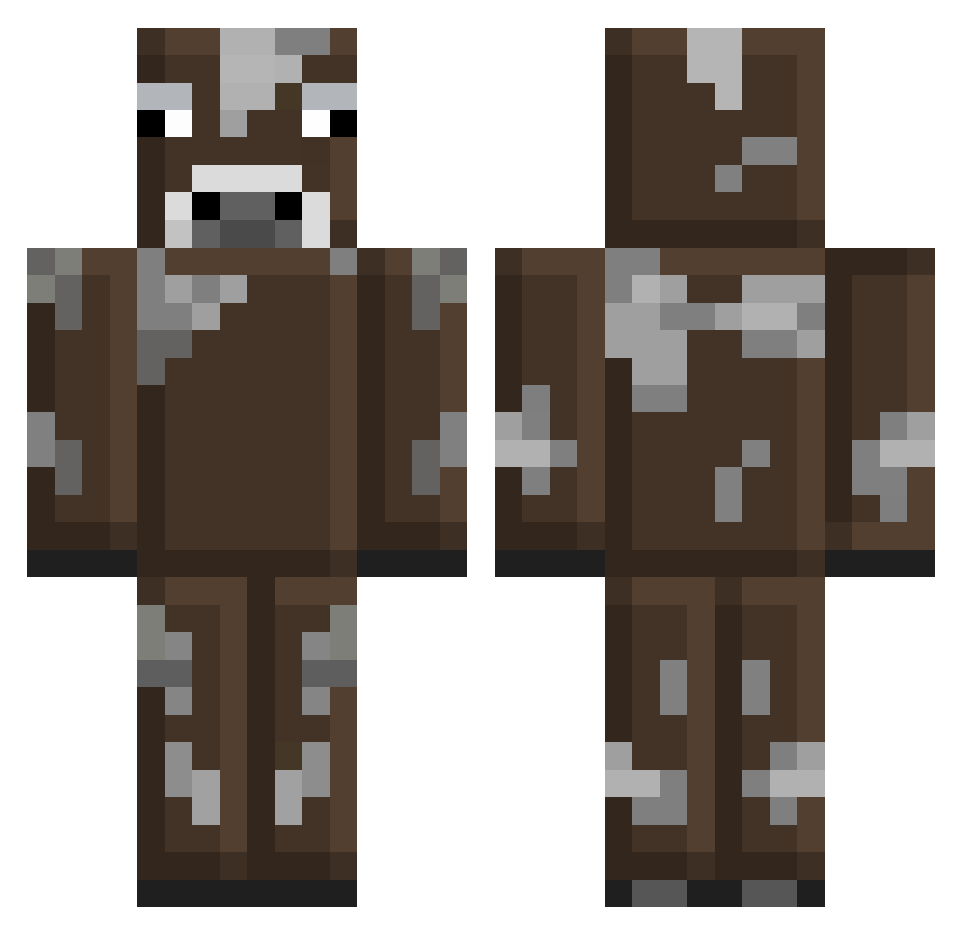 StoneMan69 Minecraft skin, front and back view