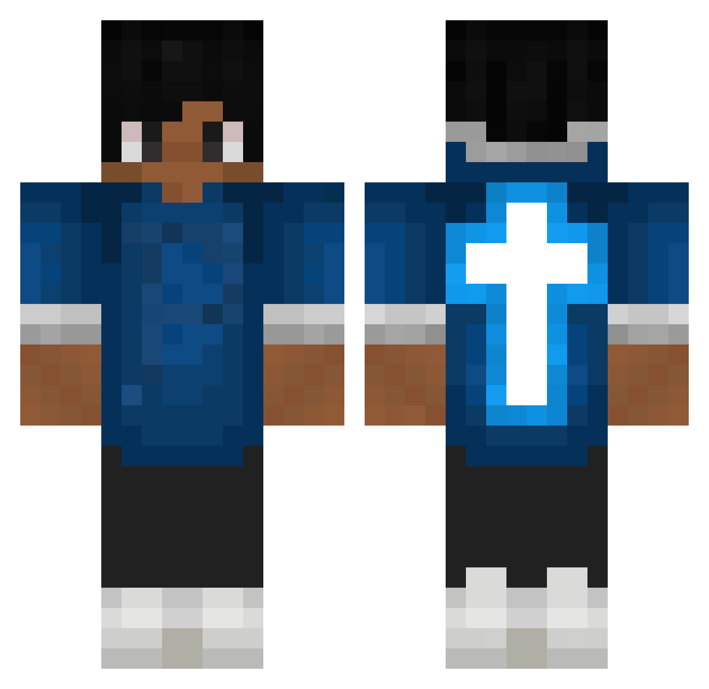 oNavy Minecraft skin, front and back view
