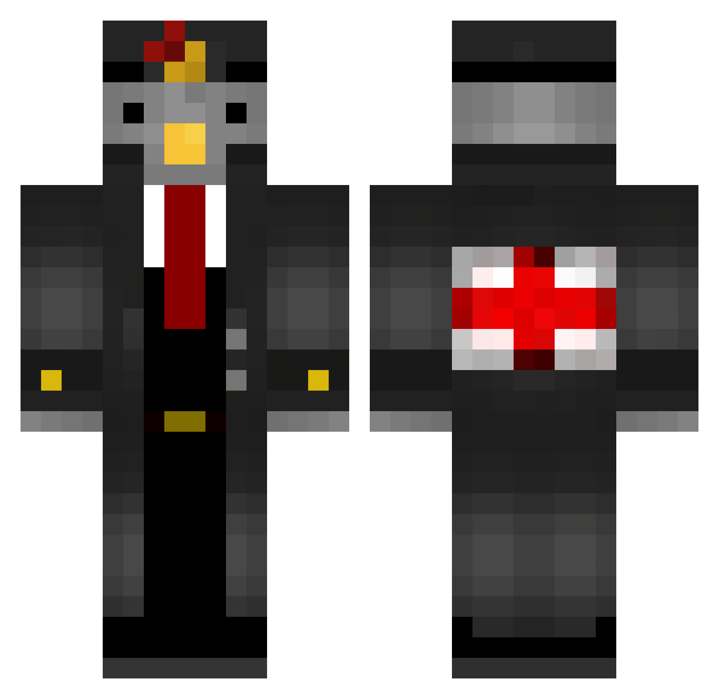 umsaW Minecraft skin, front and back view
