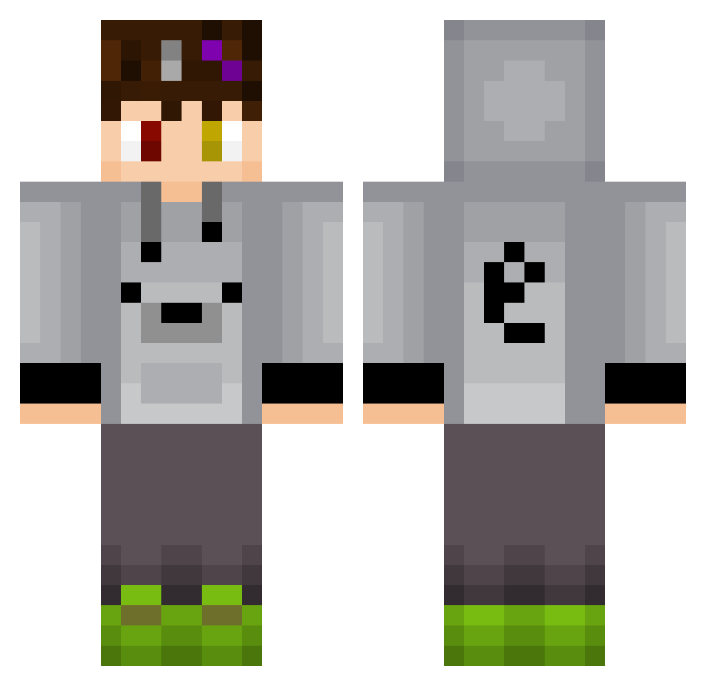 LilDation Minecraft skin, front and back view