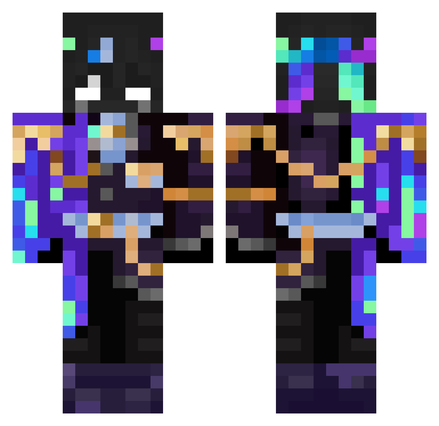 reincarnated52 Minecraft skin, front and back view
