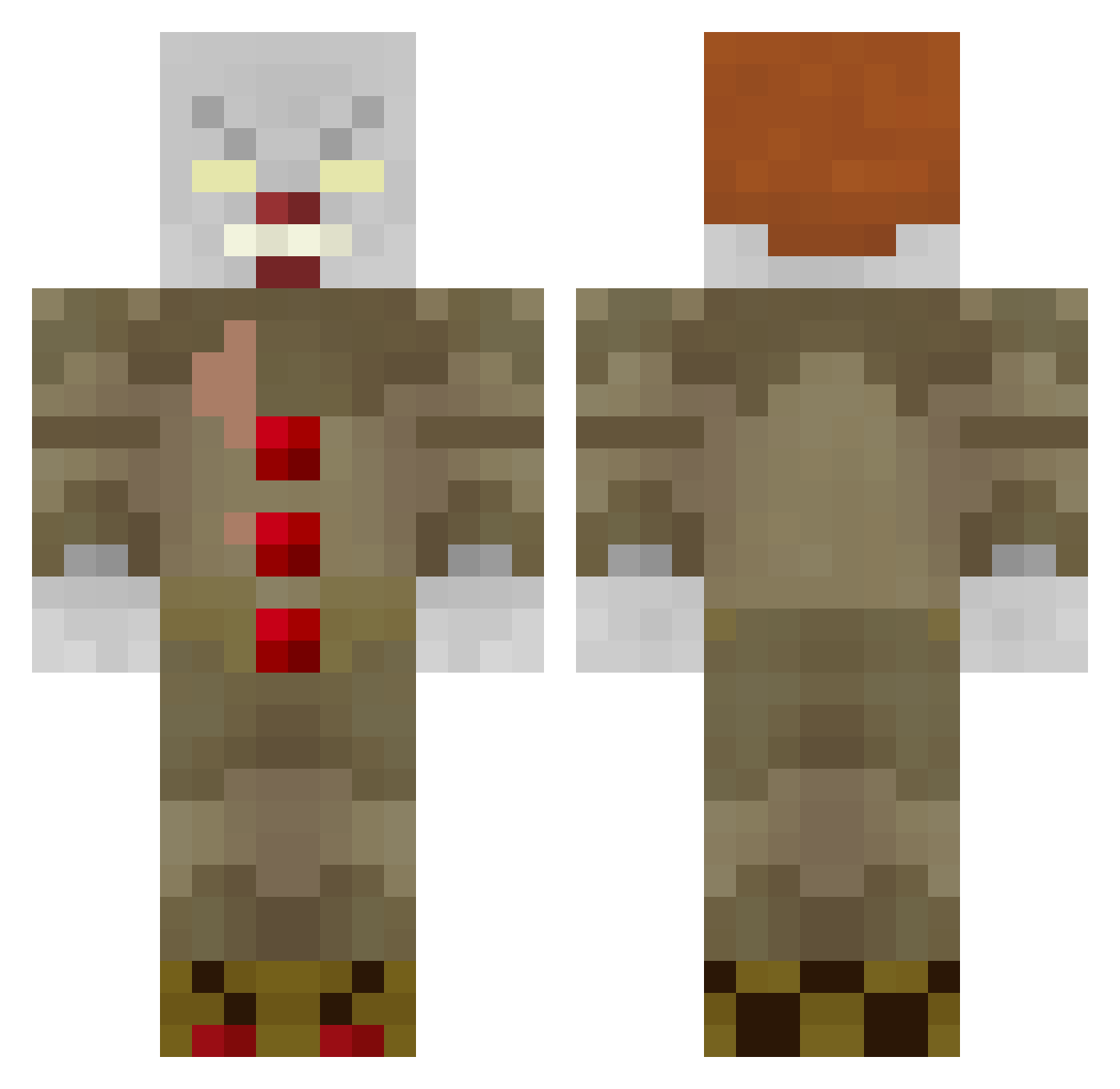 Hebernon Minecraft skin, front and back view
