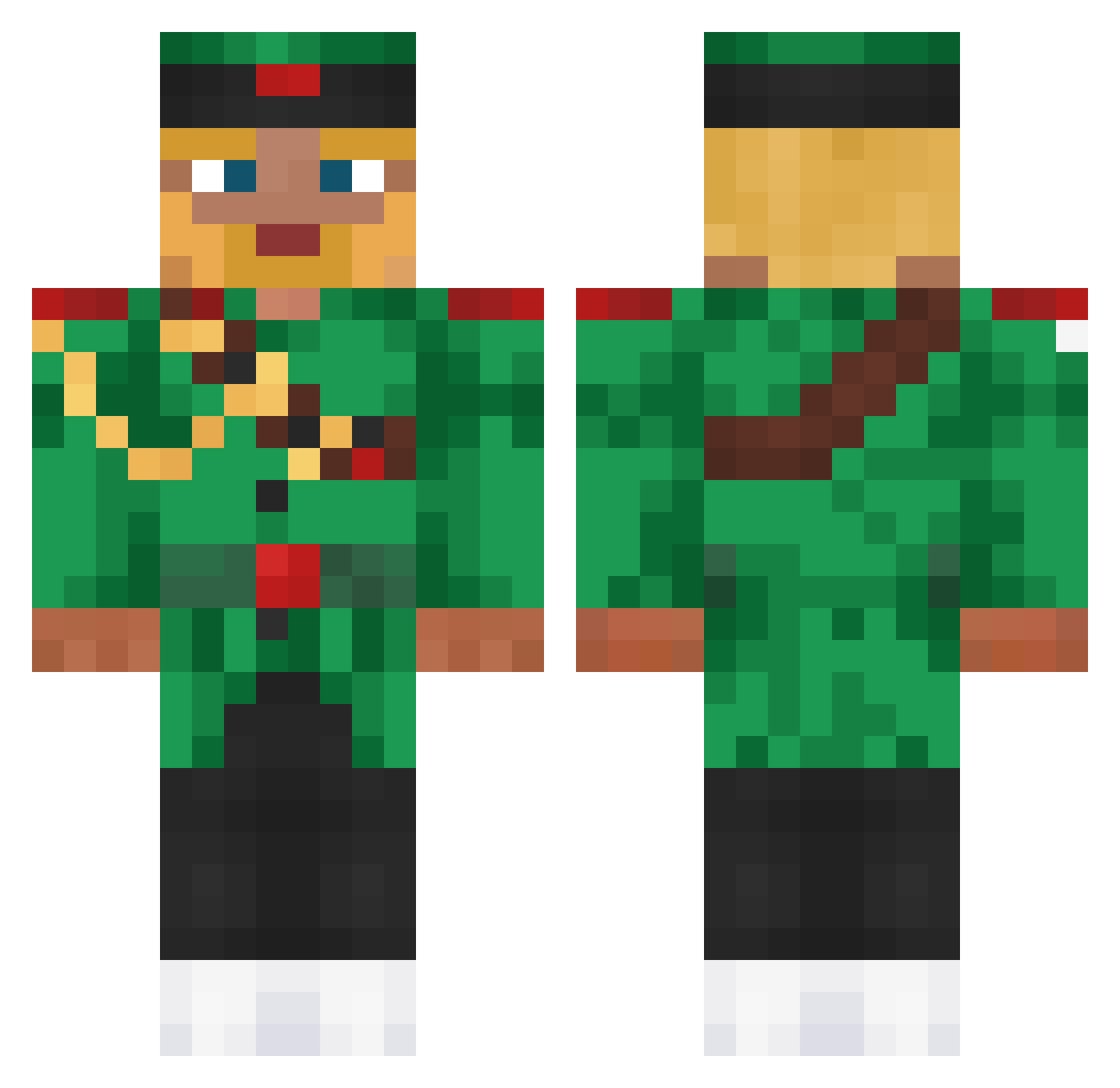 Nardout Minecraft skin, front and back view