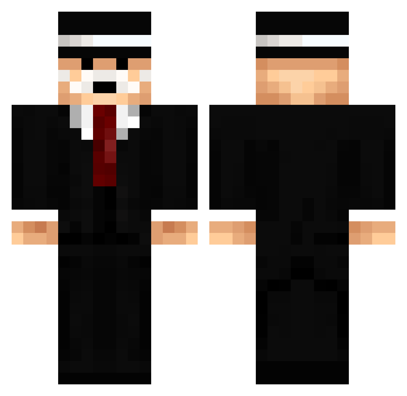 OldSchoolHacks Minecraft skin, front and back view