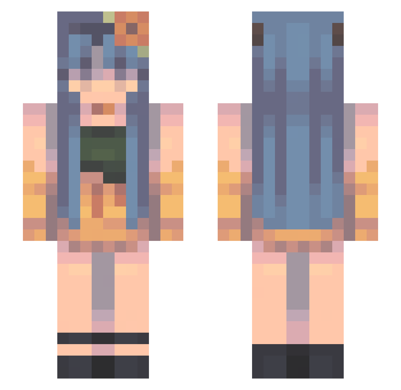 1Iris_ Minecraft skin, front and back view