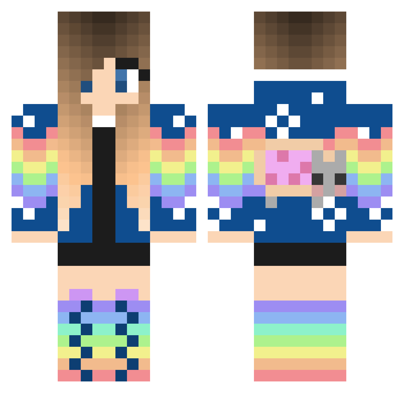 emiline Minecraft skin, front and back view