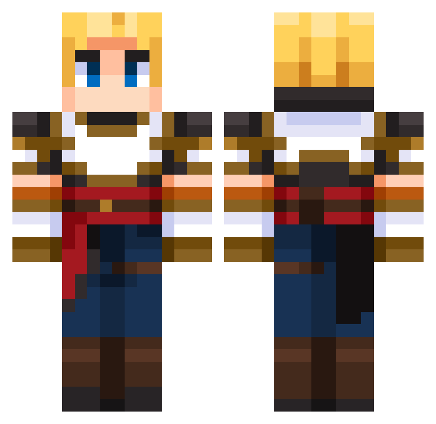 sharkman6 Minecraft skin, front and back view
