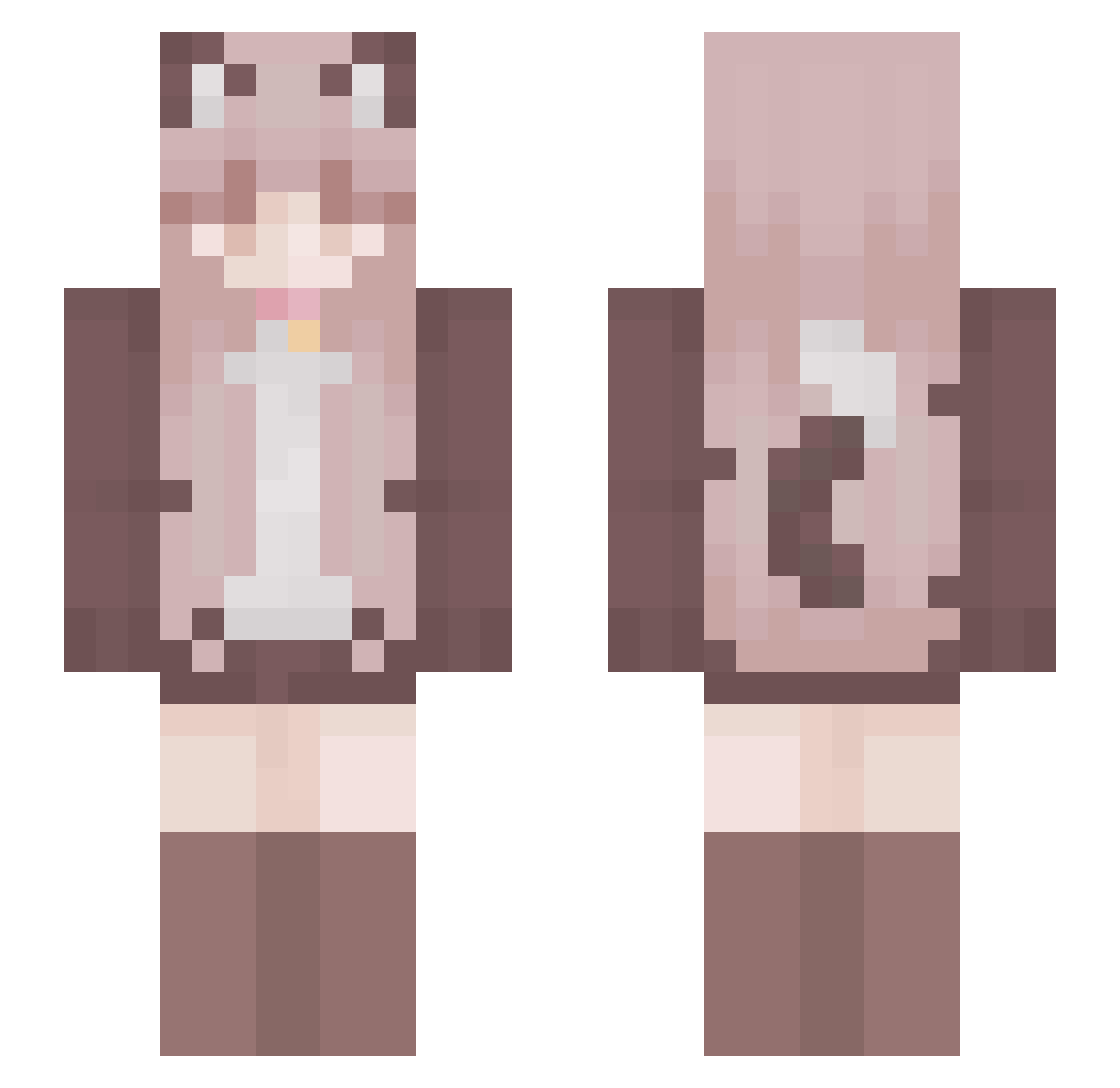 Shallowly Minecraft skin, front and back view